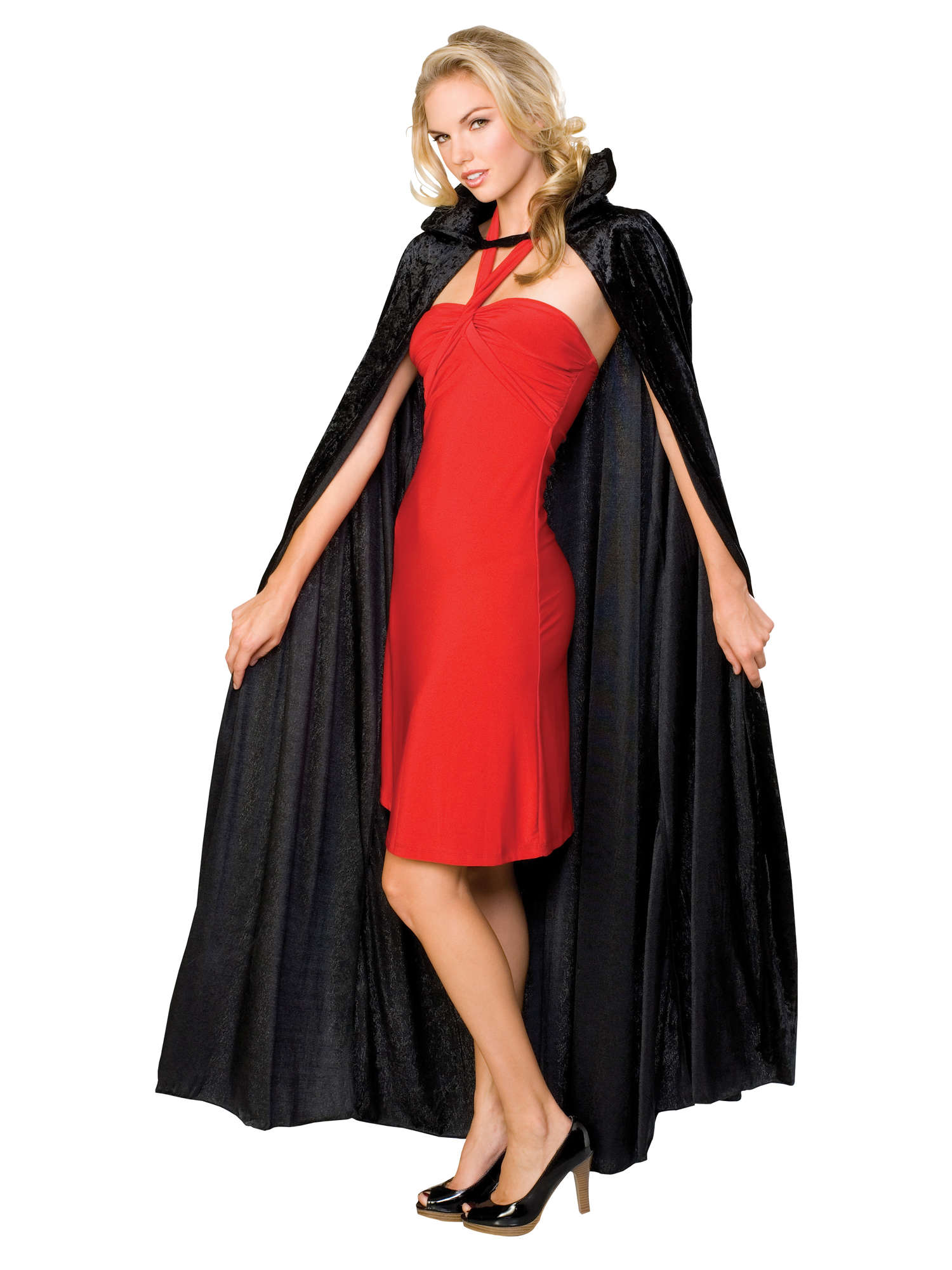 Long Crushed Velvet Cape