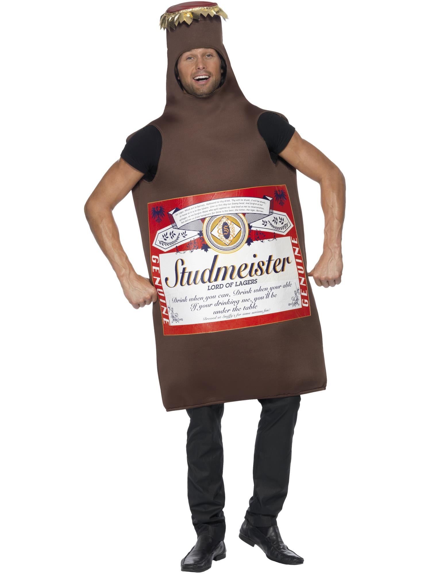 Studmeister-bierfleskostuum, bruin