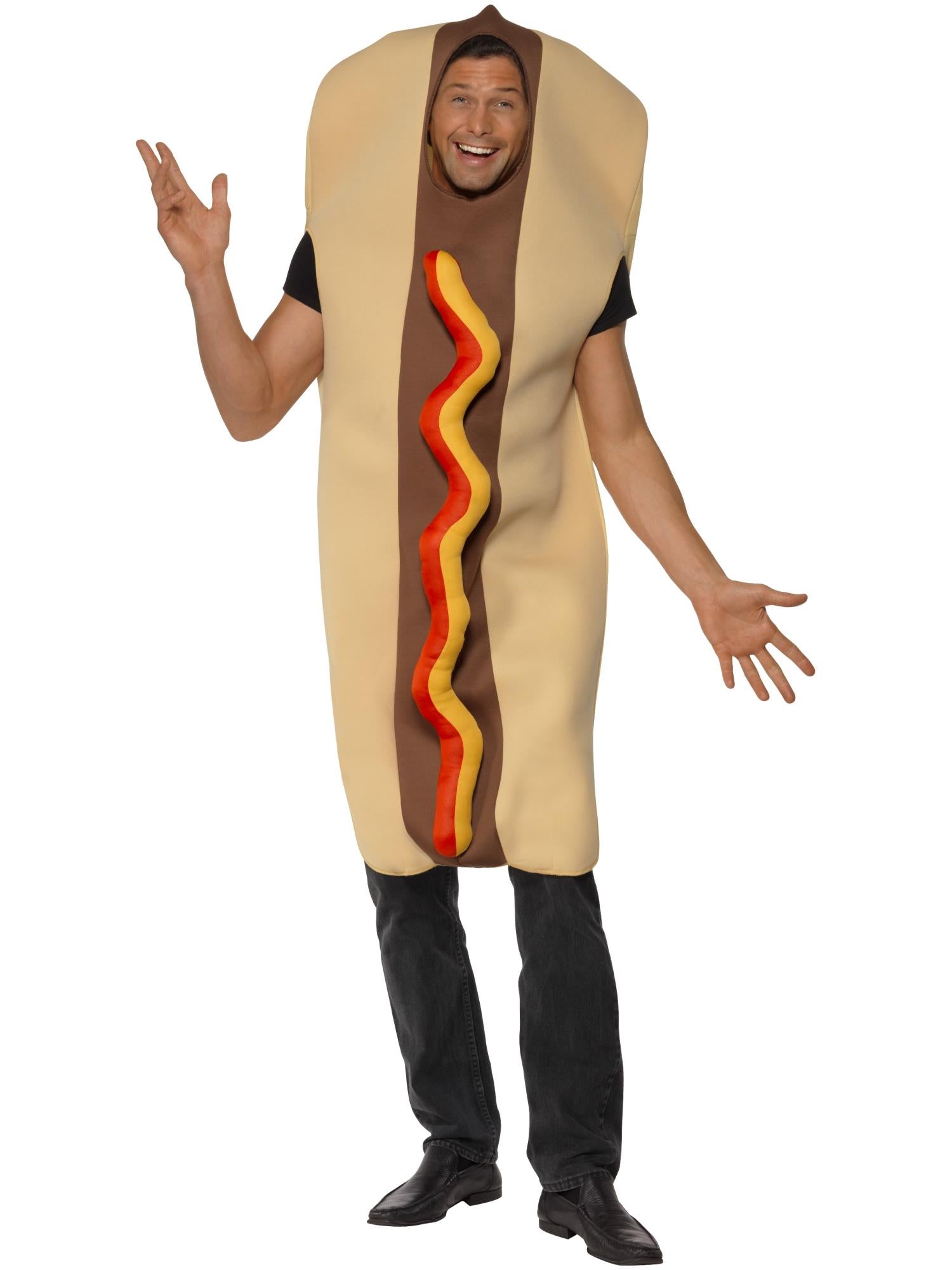 Reusachtig hotdogkostuum, bruin