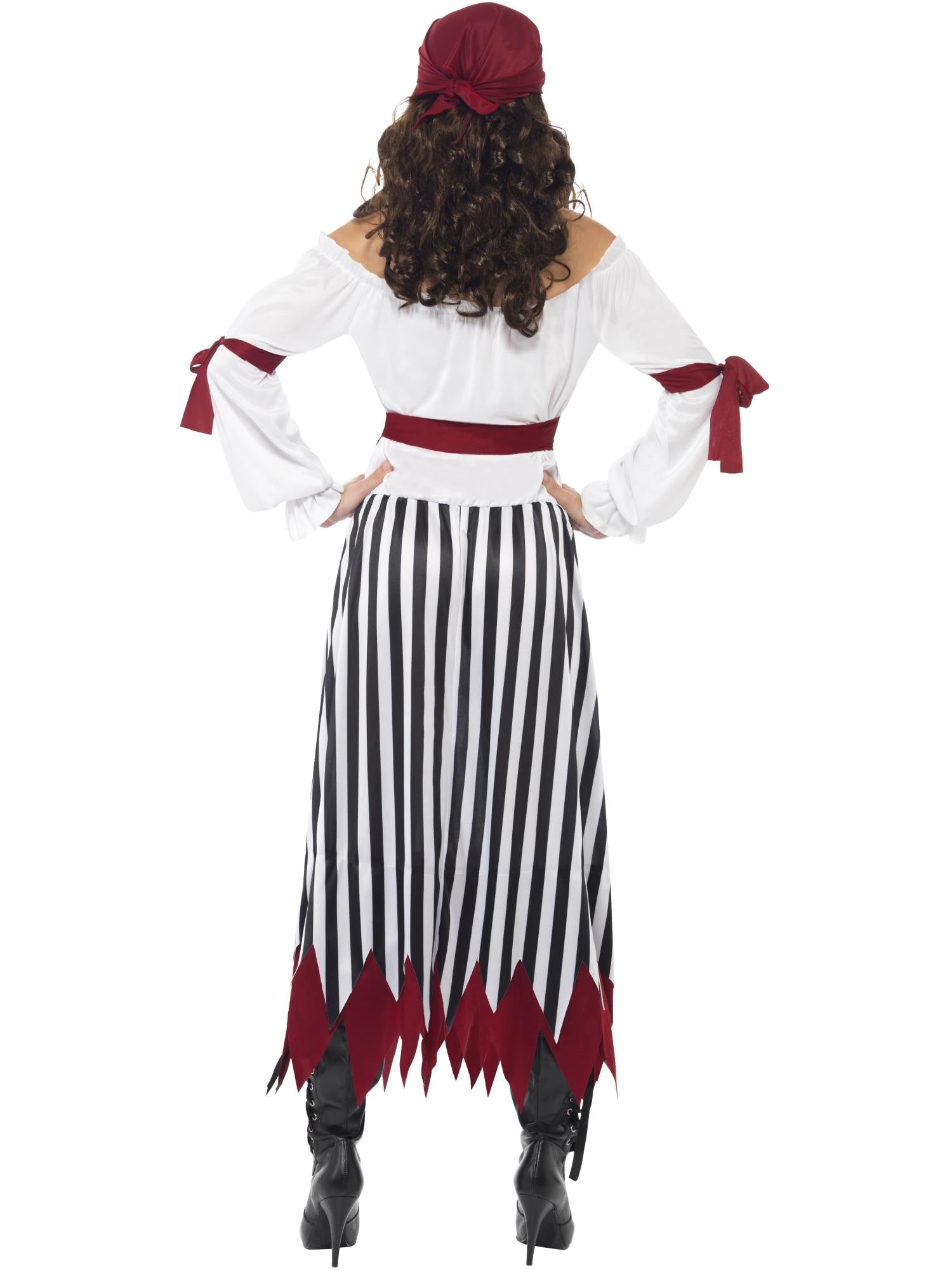 Piratendame-kostuum, zwart-wit