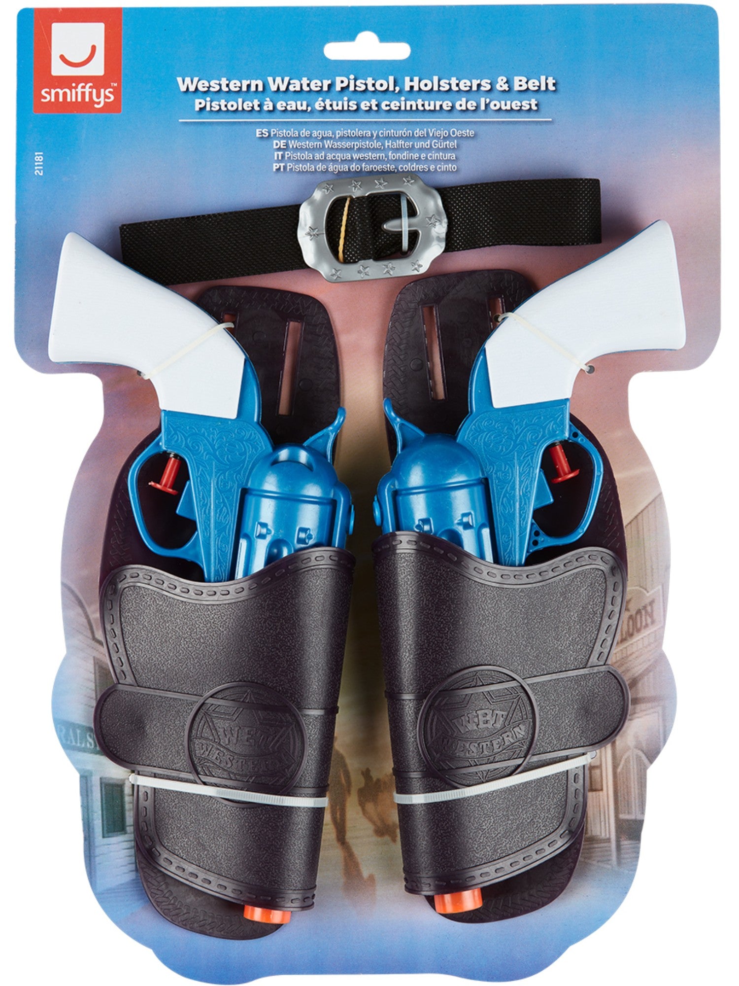 Western Water Pistol, Holsters & Belt, Blue