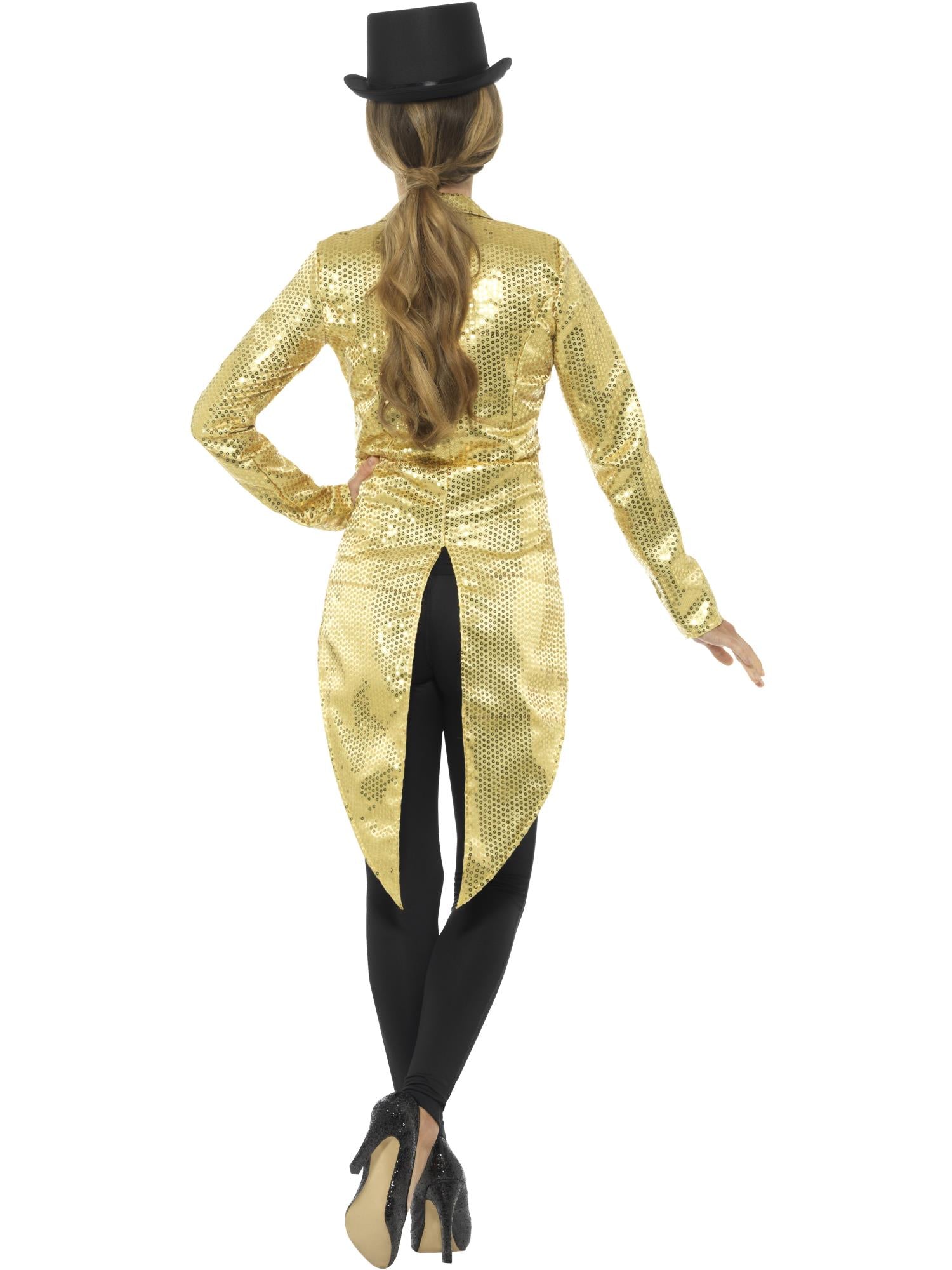 Pailletten-Frackjacke, Damen, Gold
