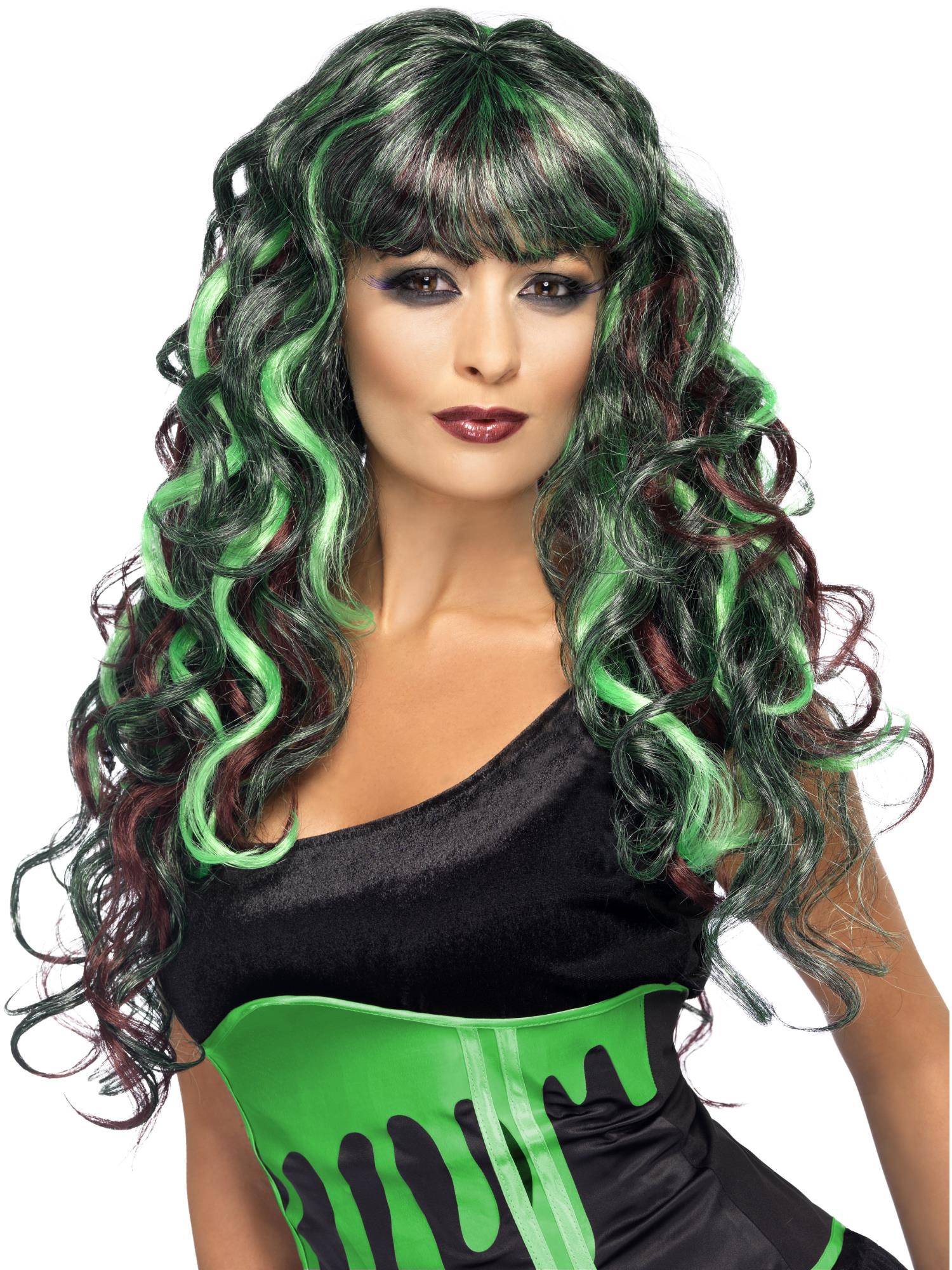Monsterpruik, zwart en groen