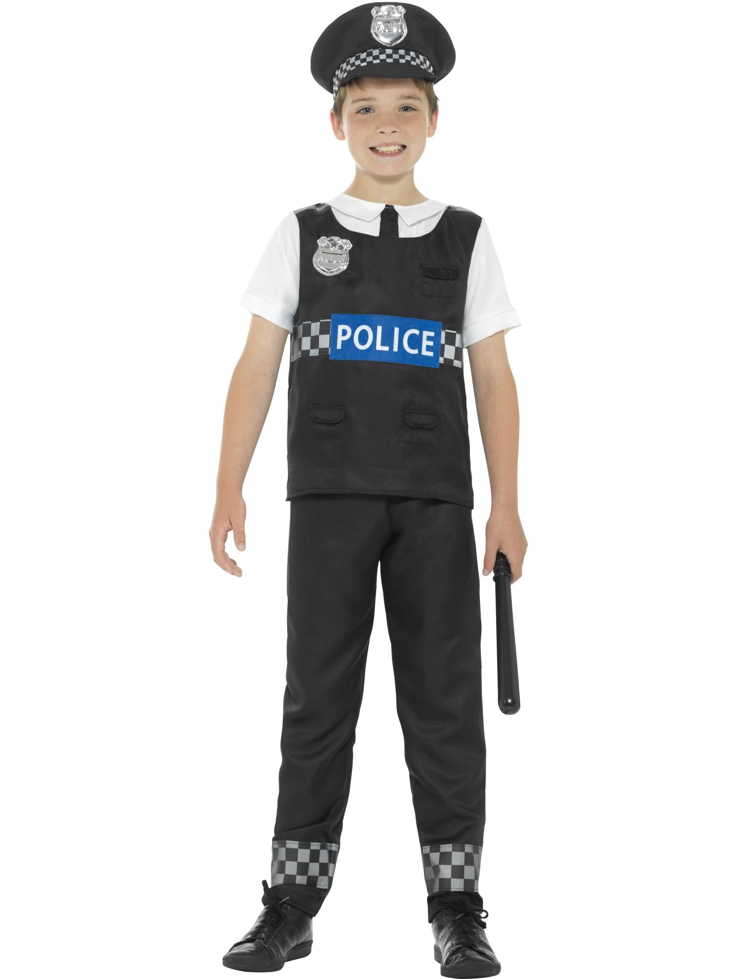 Politie-kostuum, zwart-wit