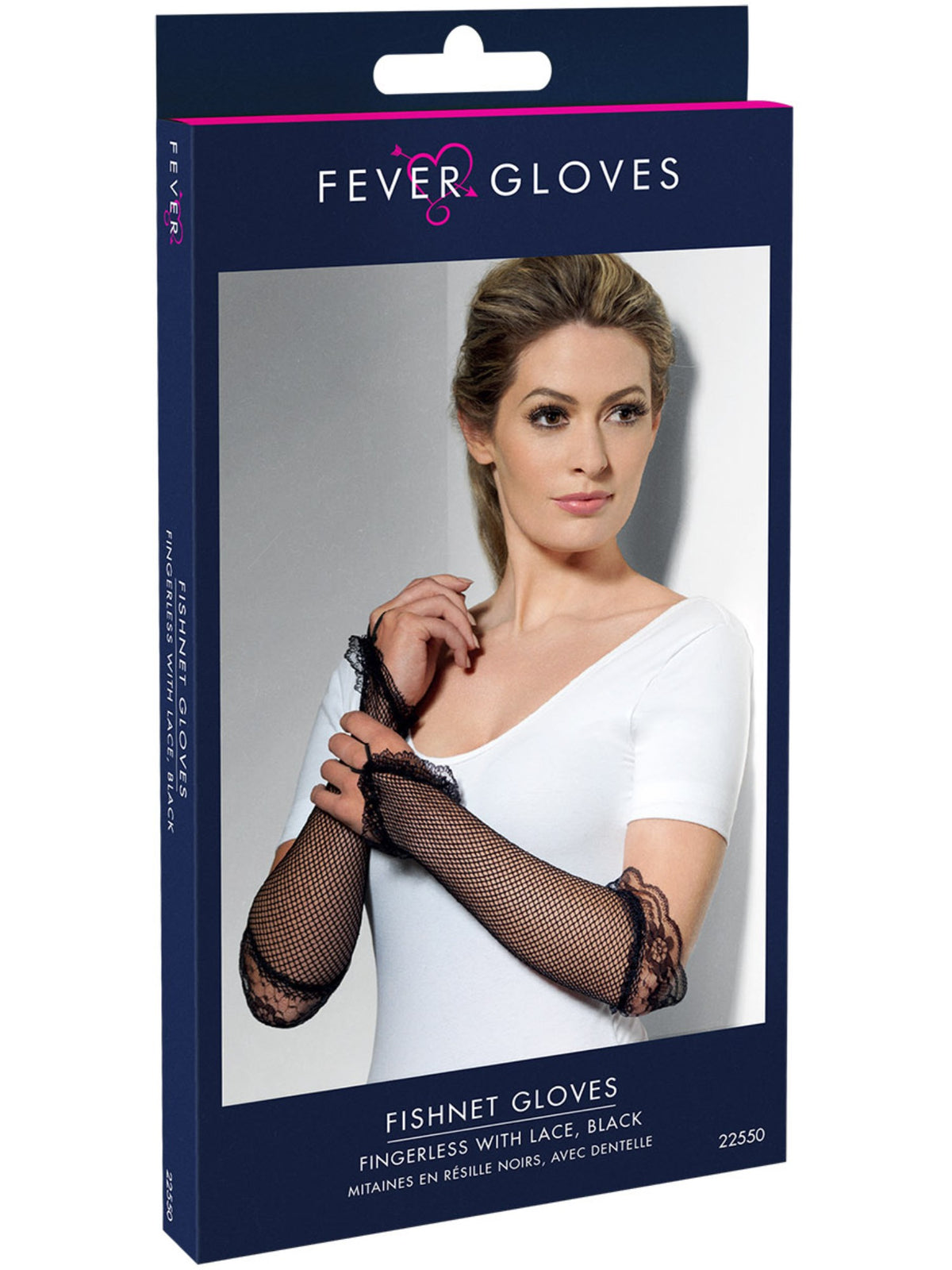 Fingerless Fishnet Gloves Black, Black