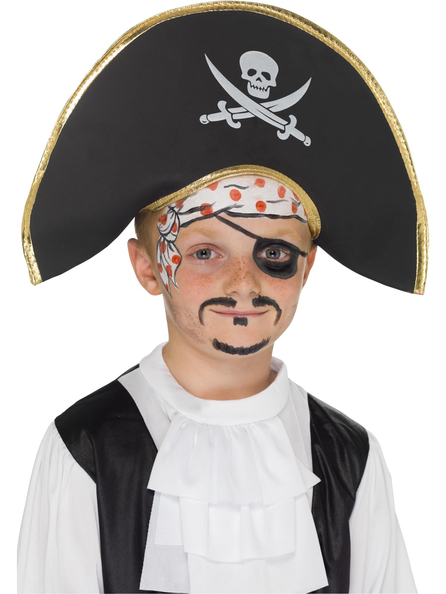 Piratenkapitänsmütze, schwarz