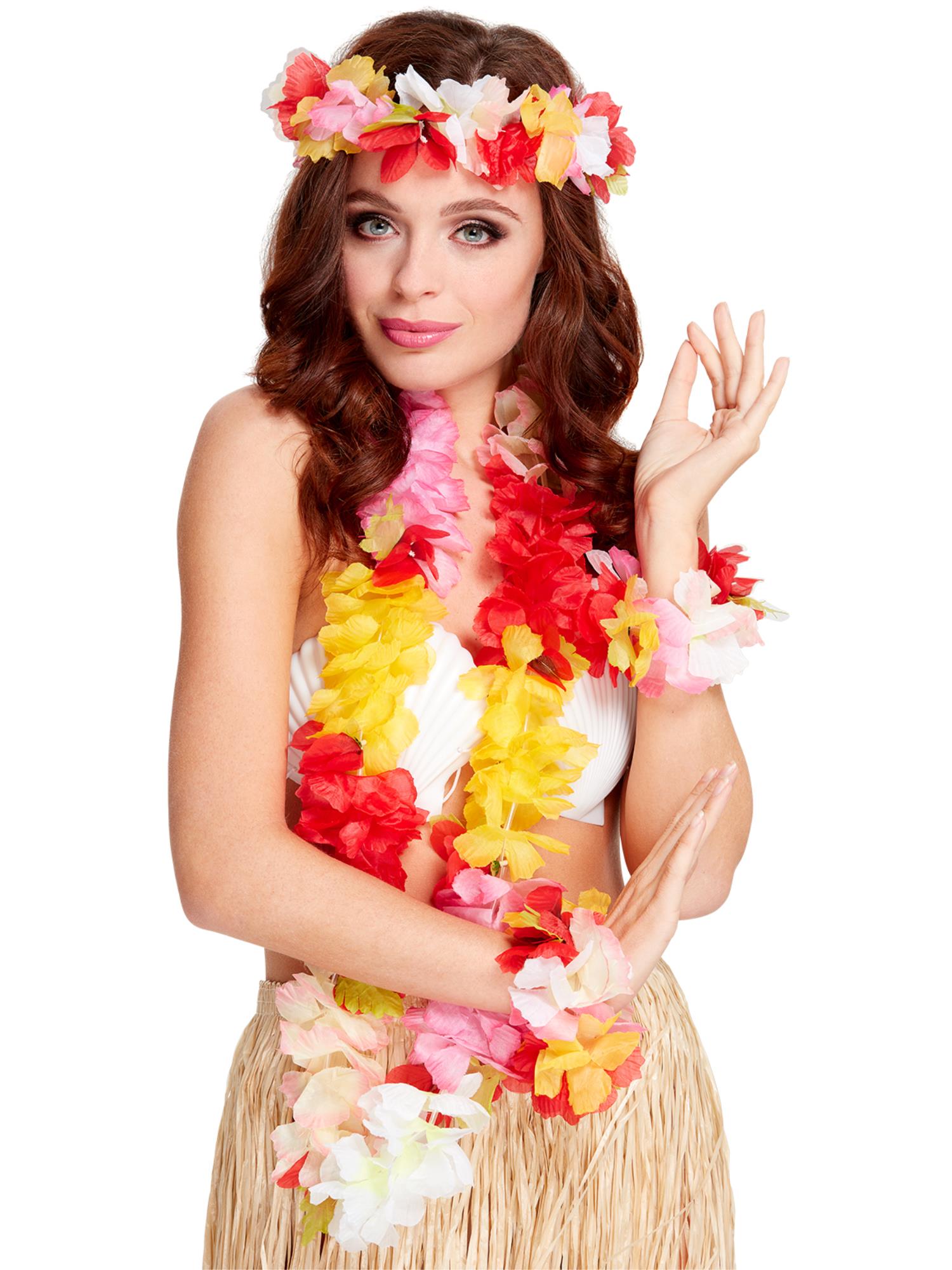 Luxe Hawaiiaanse set, veelkleurig