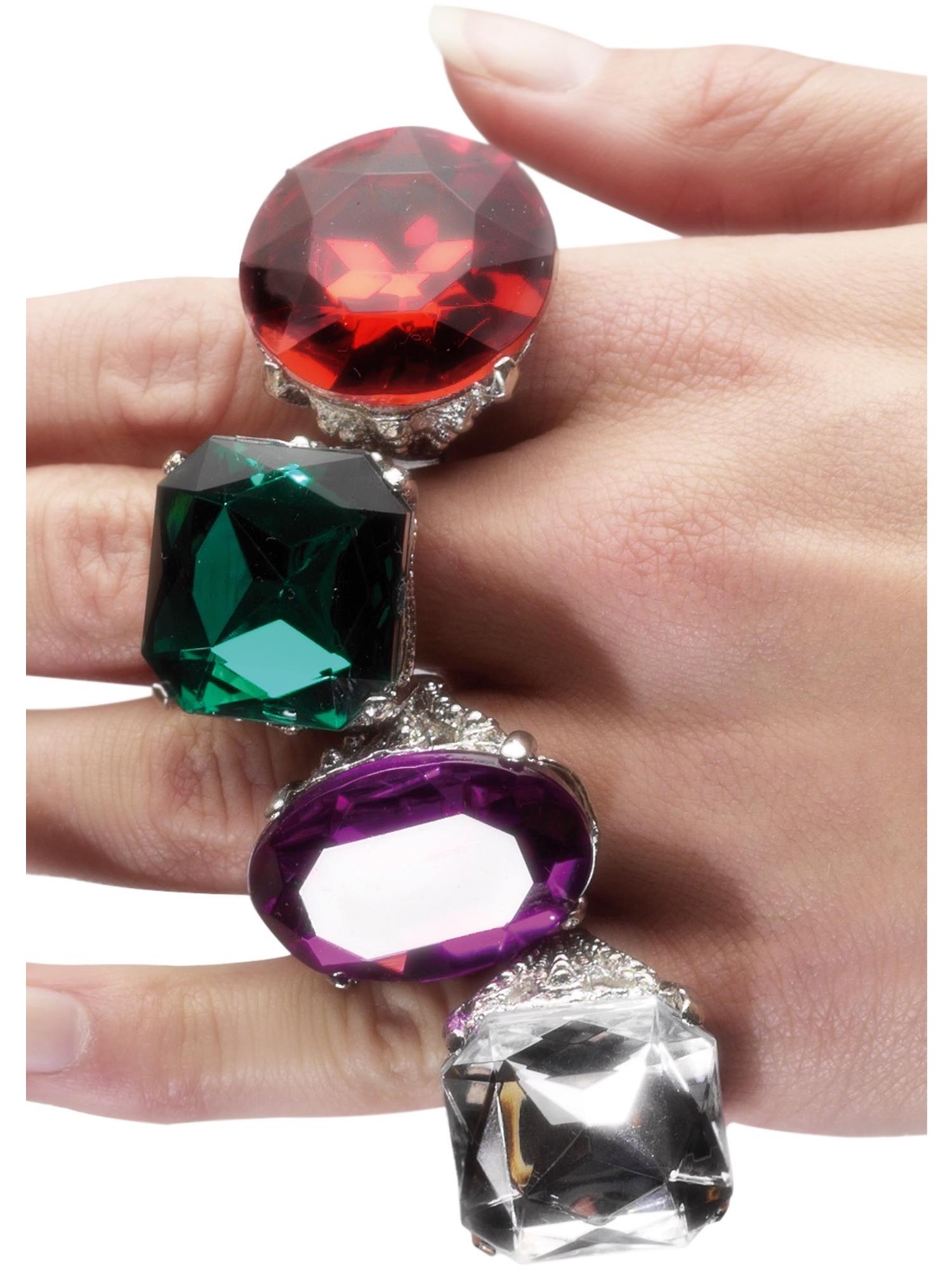 Assorted Colourful Jewel Rings