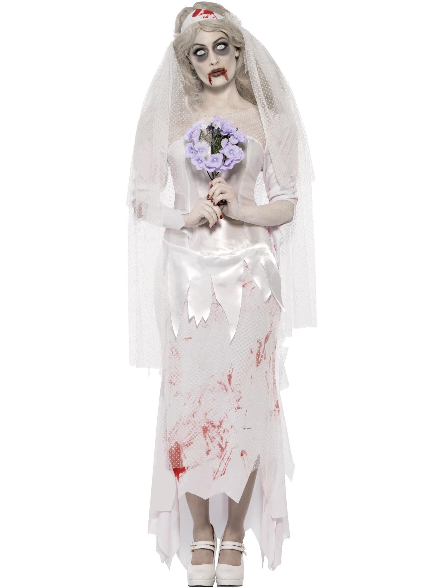 Till Death Do Us Part Zombie Bride Costume, White