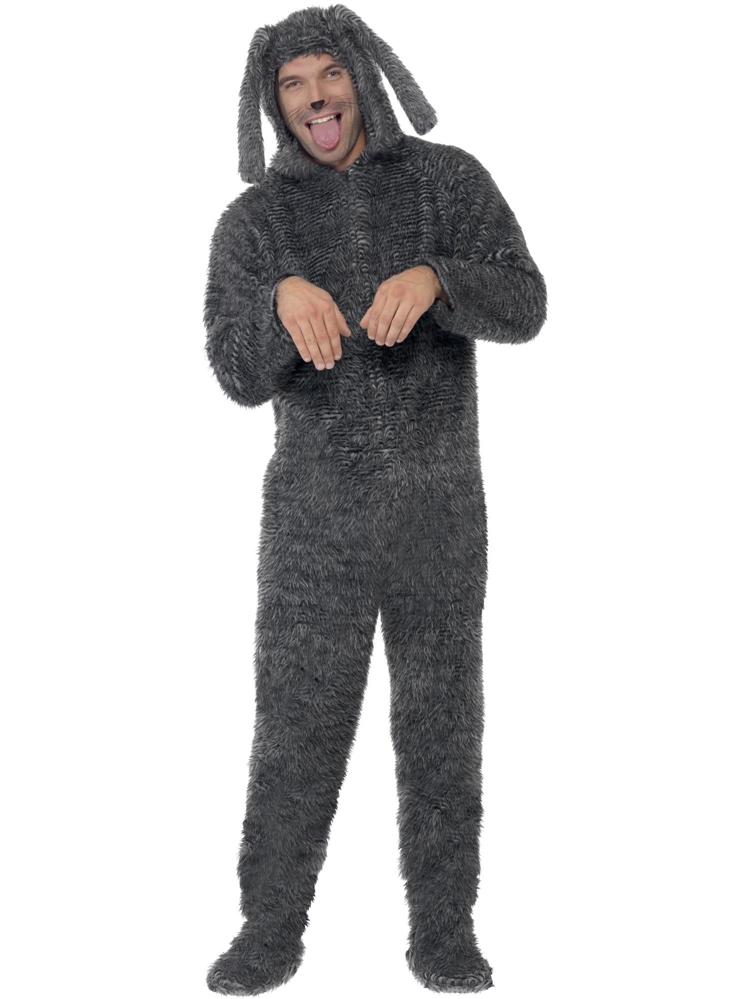 Fluffy Dog Costume, Grey