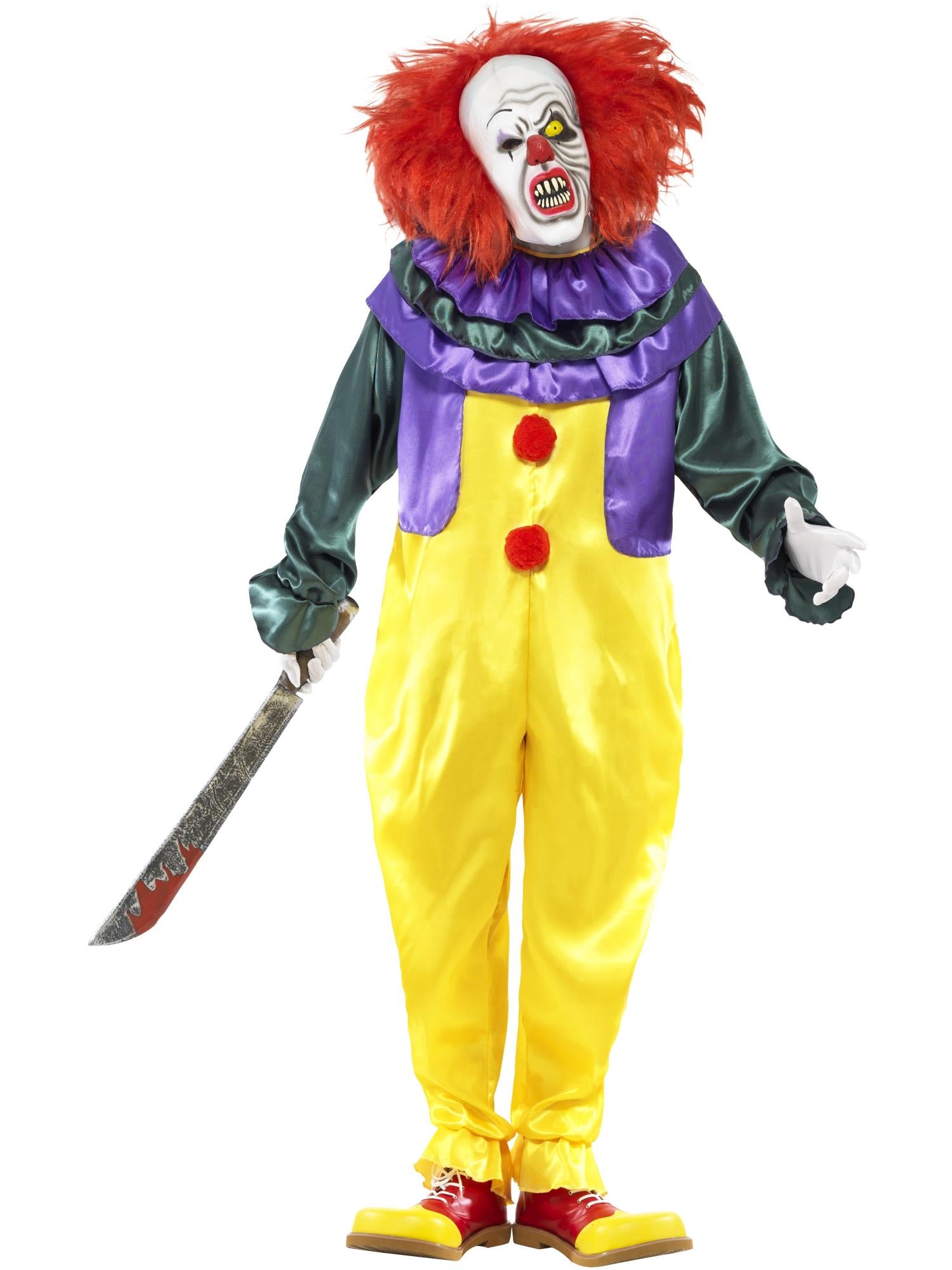 Classic Horror Clown Costume, Multi-Coloured