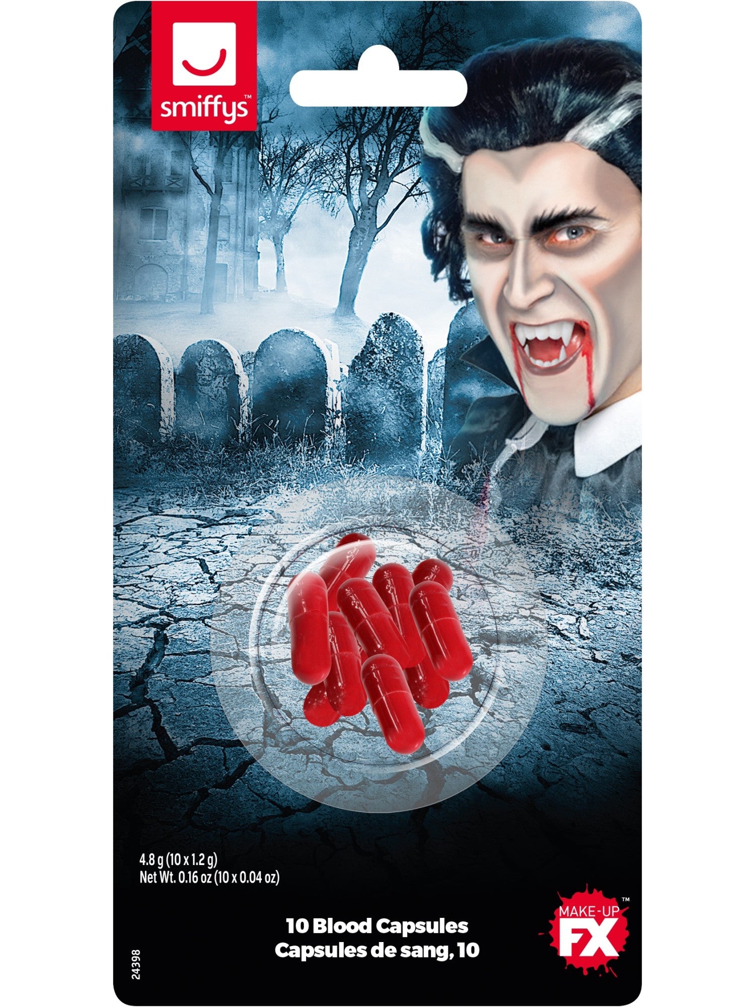 Smiffys Make-Up FX, Powder Blood Capsules, Red