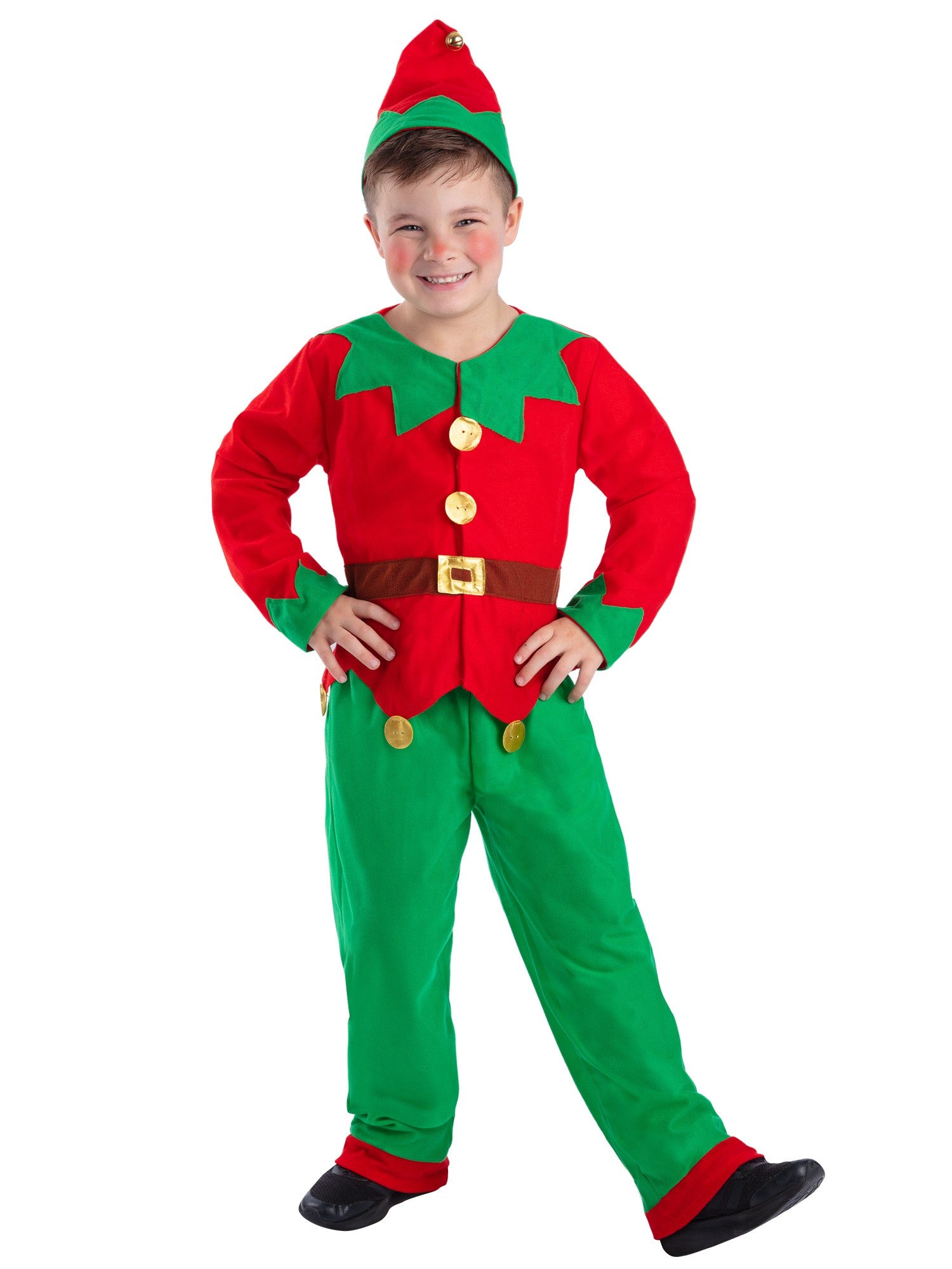 Elfenkostuum, rood en groen