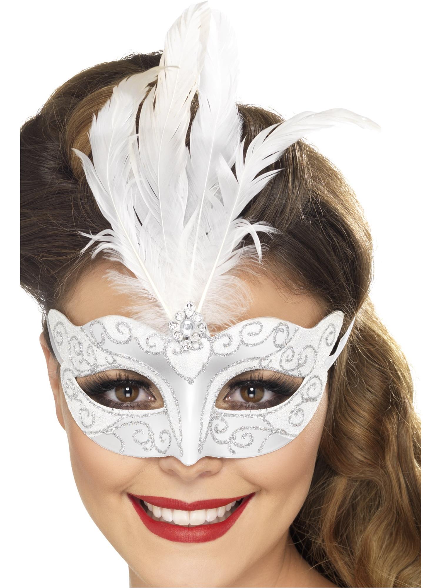 Venetiaans glitteroogmasker, zilver