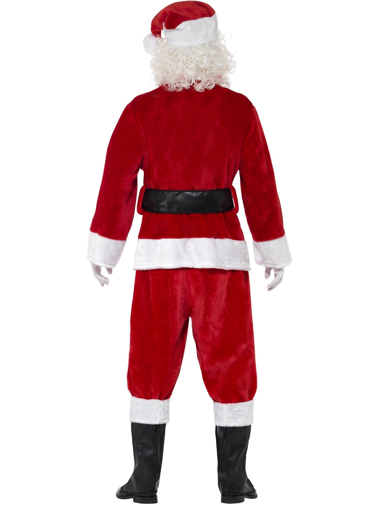 Deluxe Santa Costume & Hat, Red