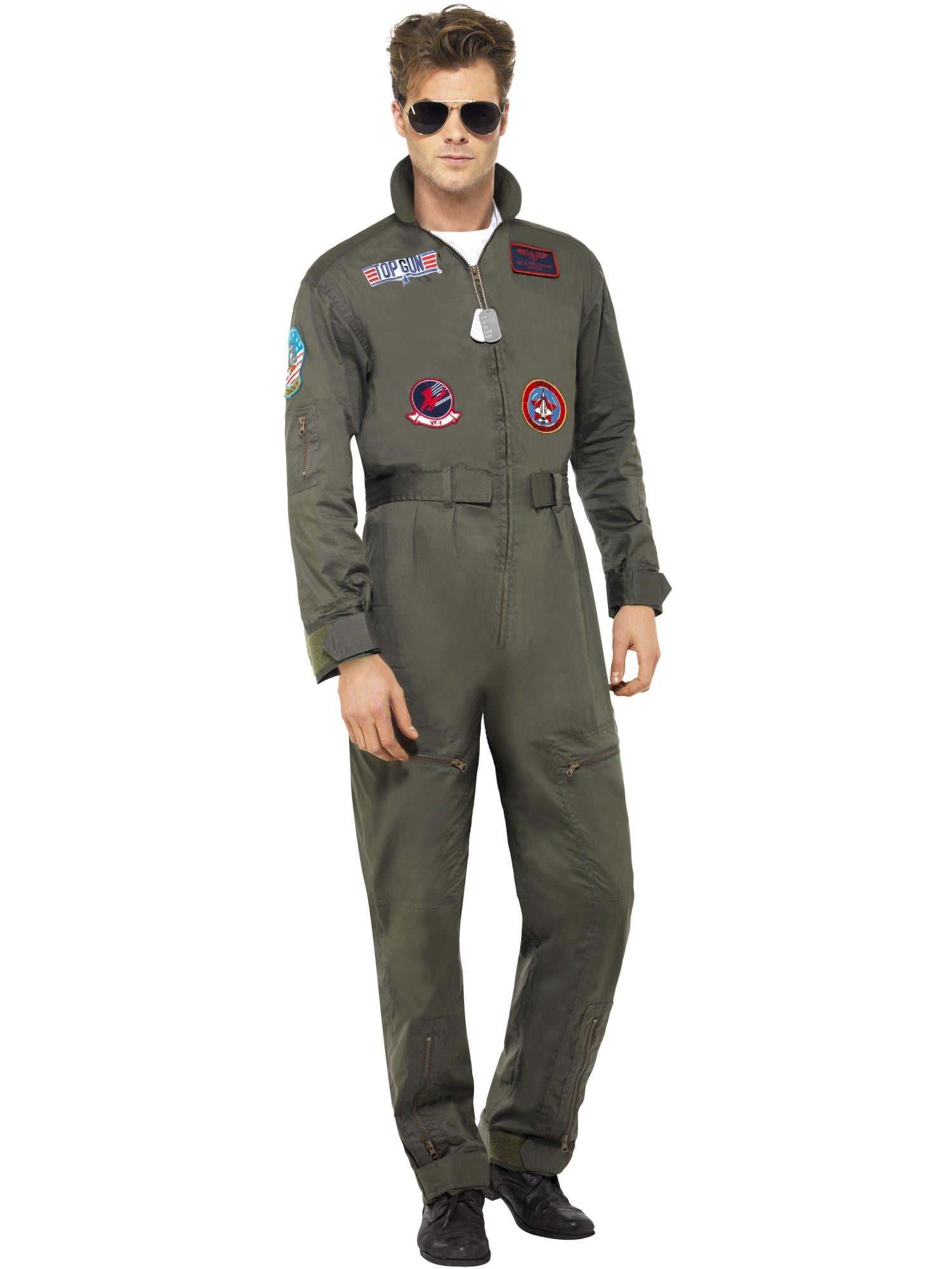 Top Gun Deluxe-kostuum voor mannen, groen