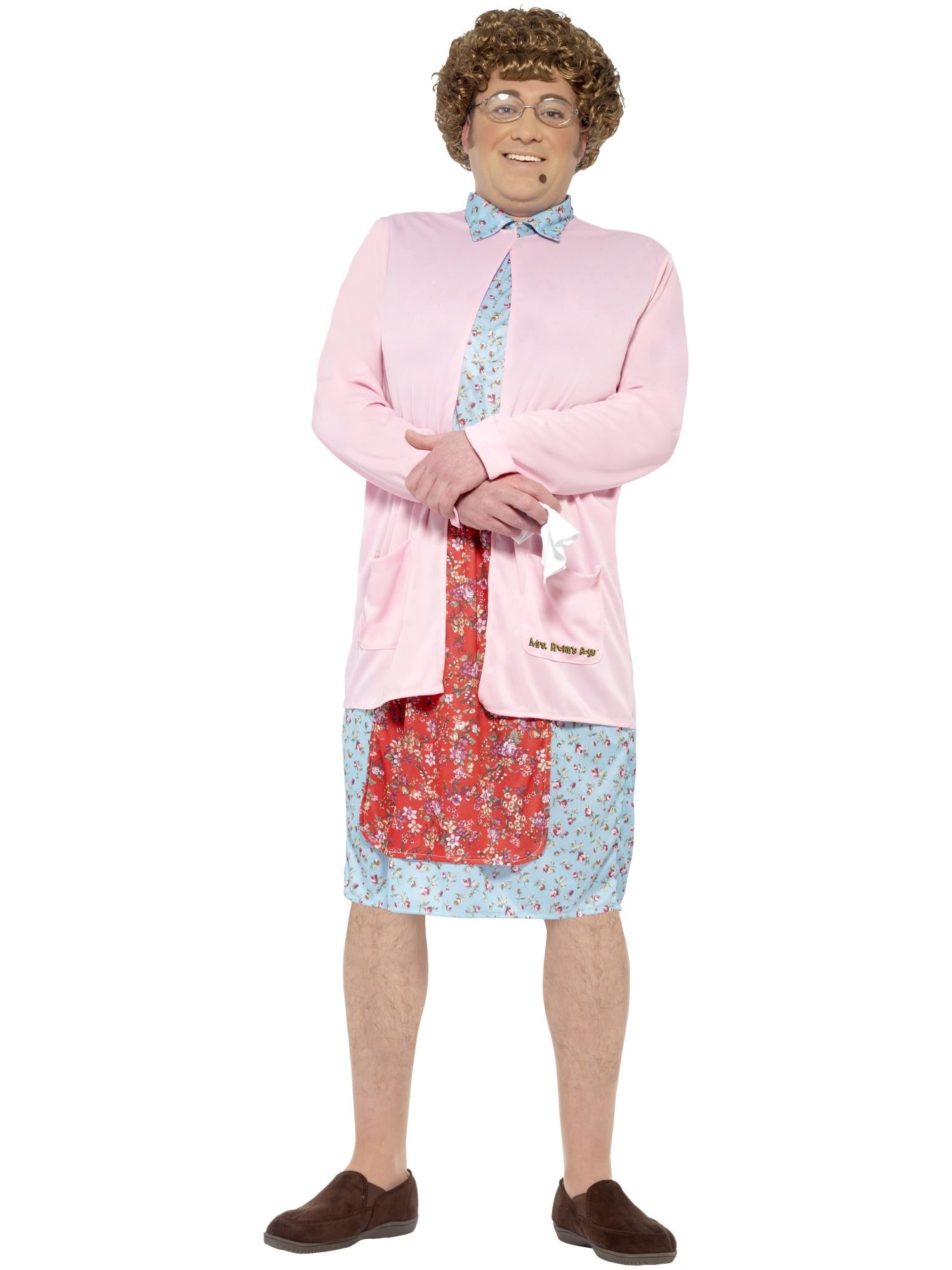 Mevrouw Brown-kostuum met vulling, roze