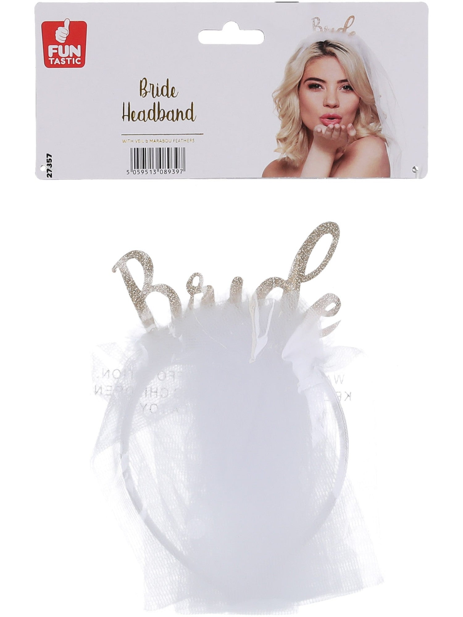 Bride Headband, White