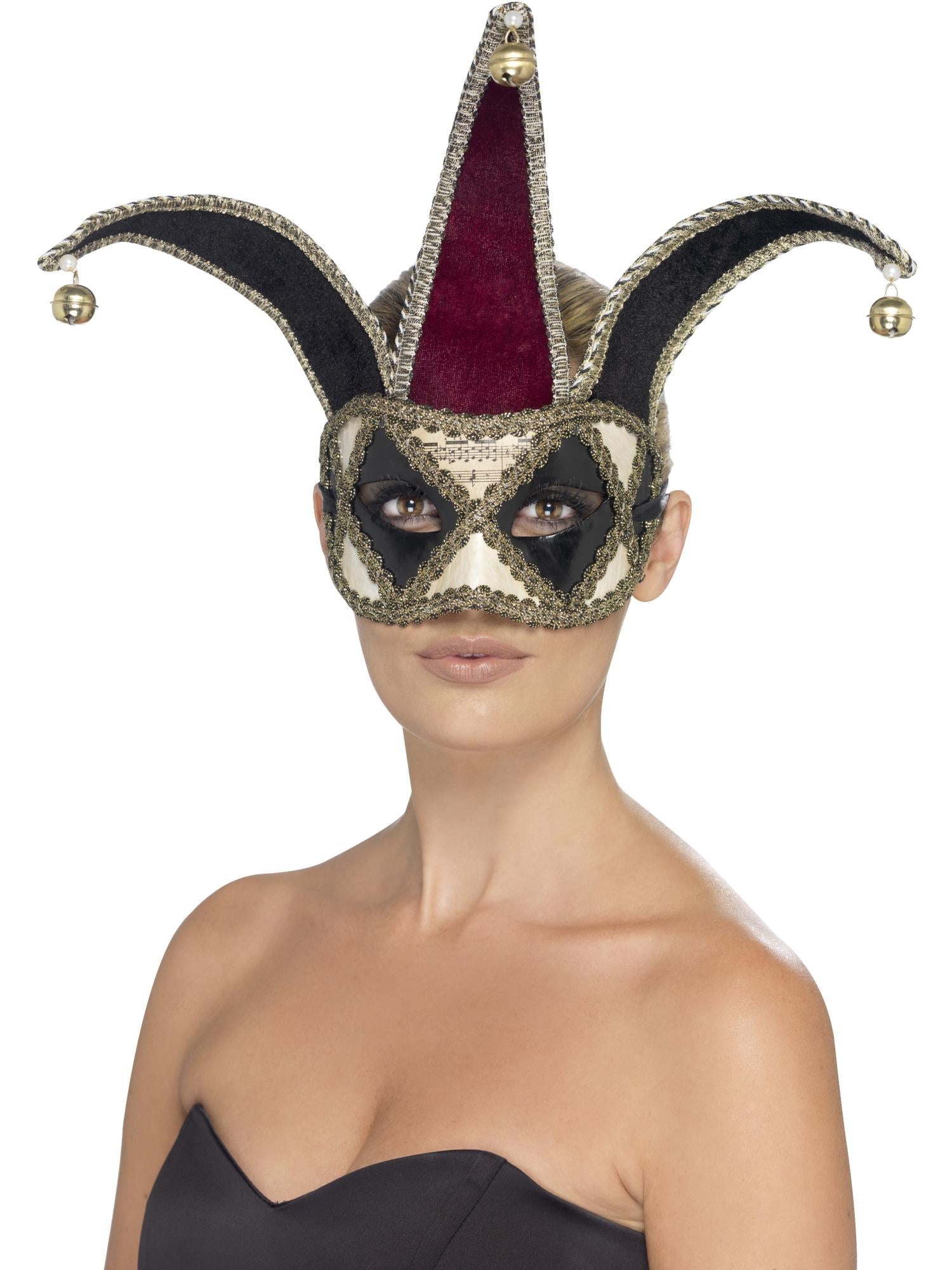 Gotisch Venetiaans harlekijn-oogmasker, veelkleurig