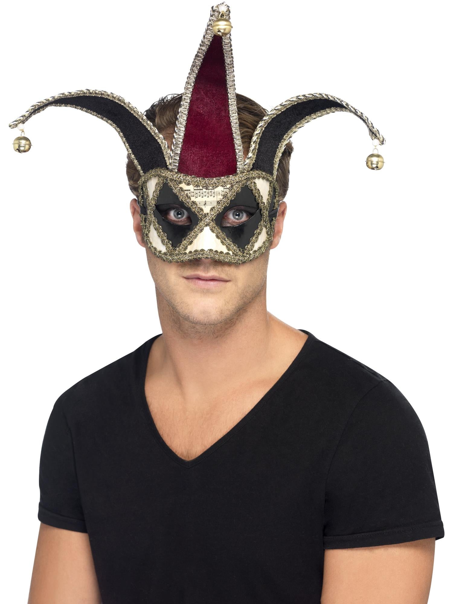 Gotisch Venetiaans harlekijn-oogmasker, veelkleurig