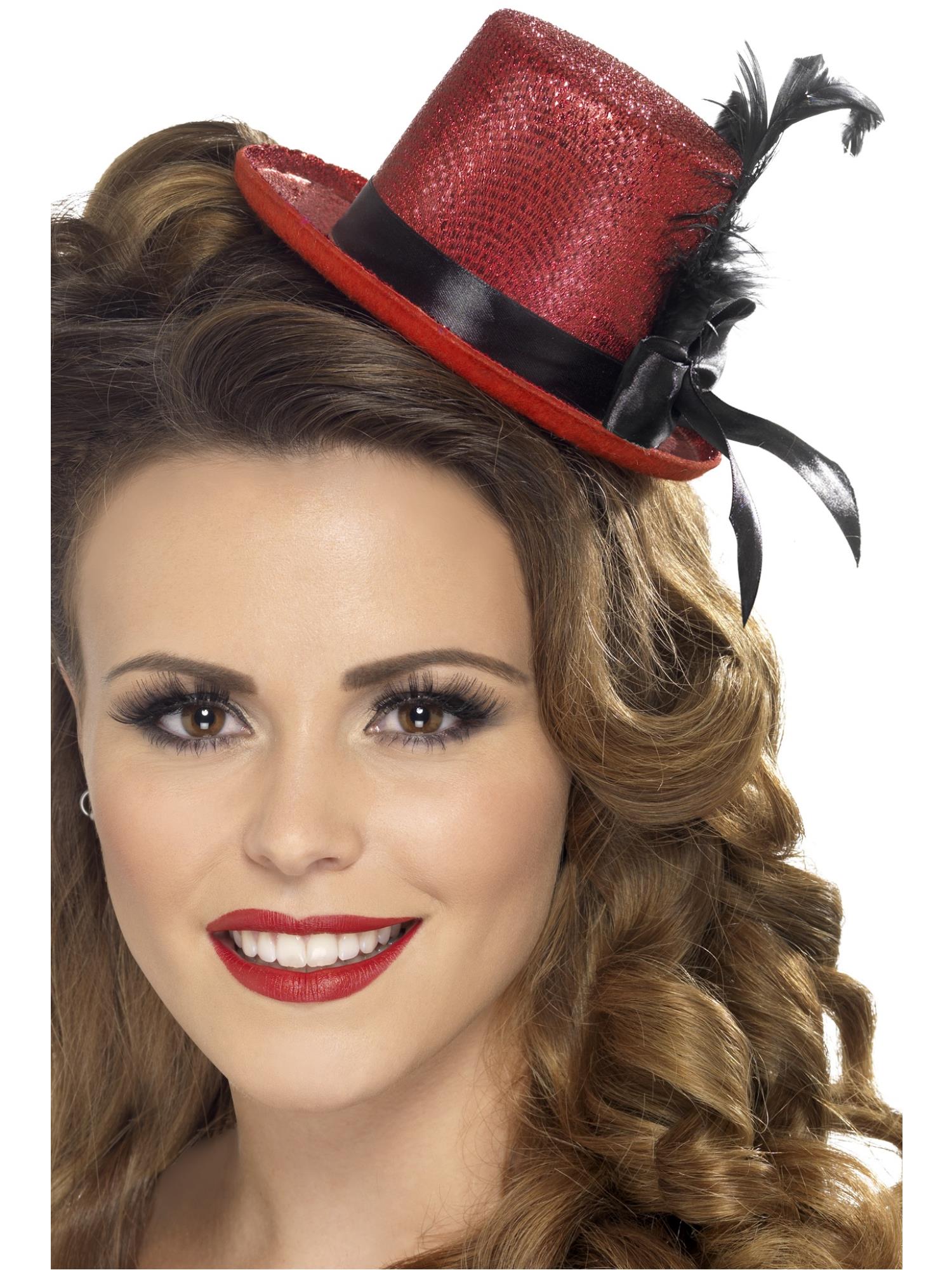 Mini-hoge hoed, rood