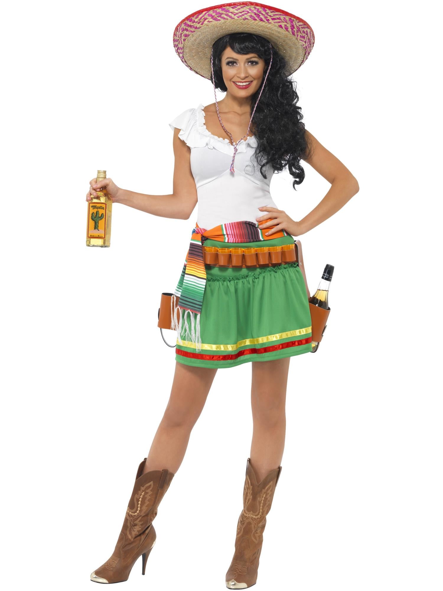 Tequila Shooter Girl Costume, Green