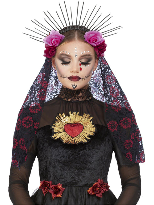 Deluxe Sunburst Day of the Dead Headband