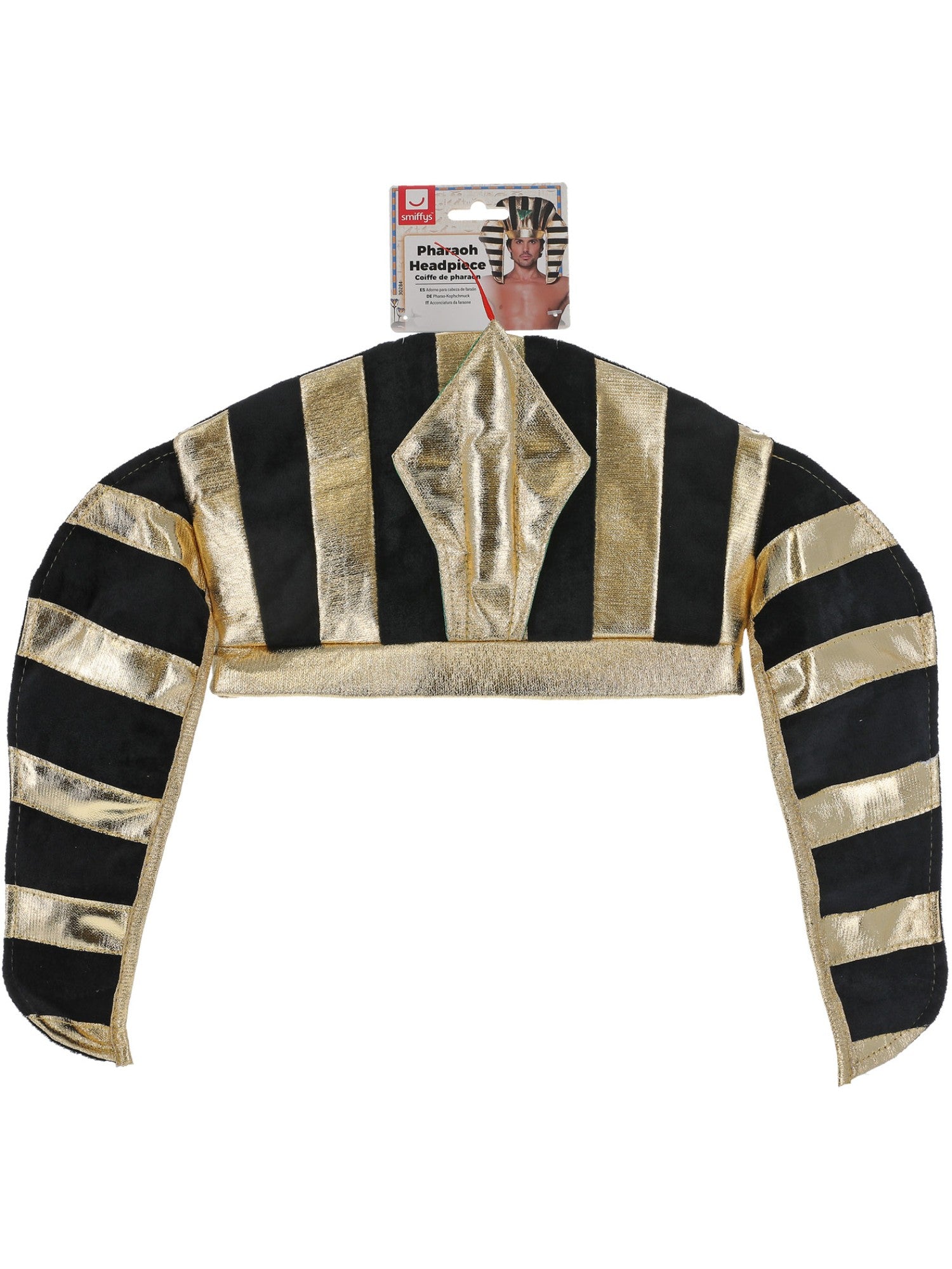 Pharaoh Headpiece, Black & Gold