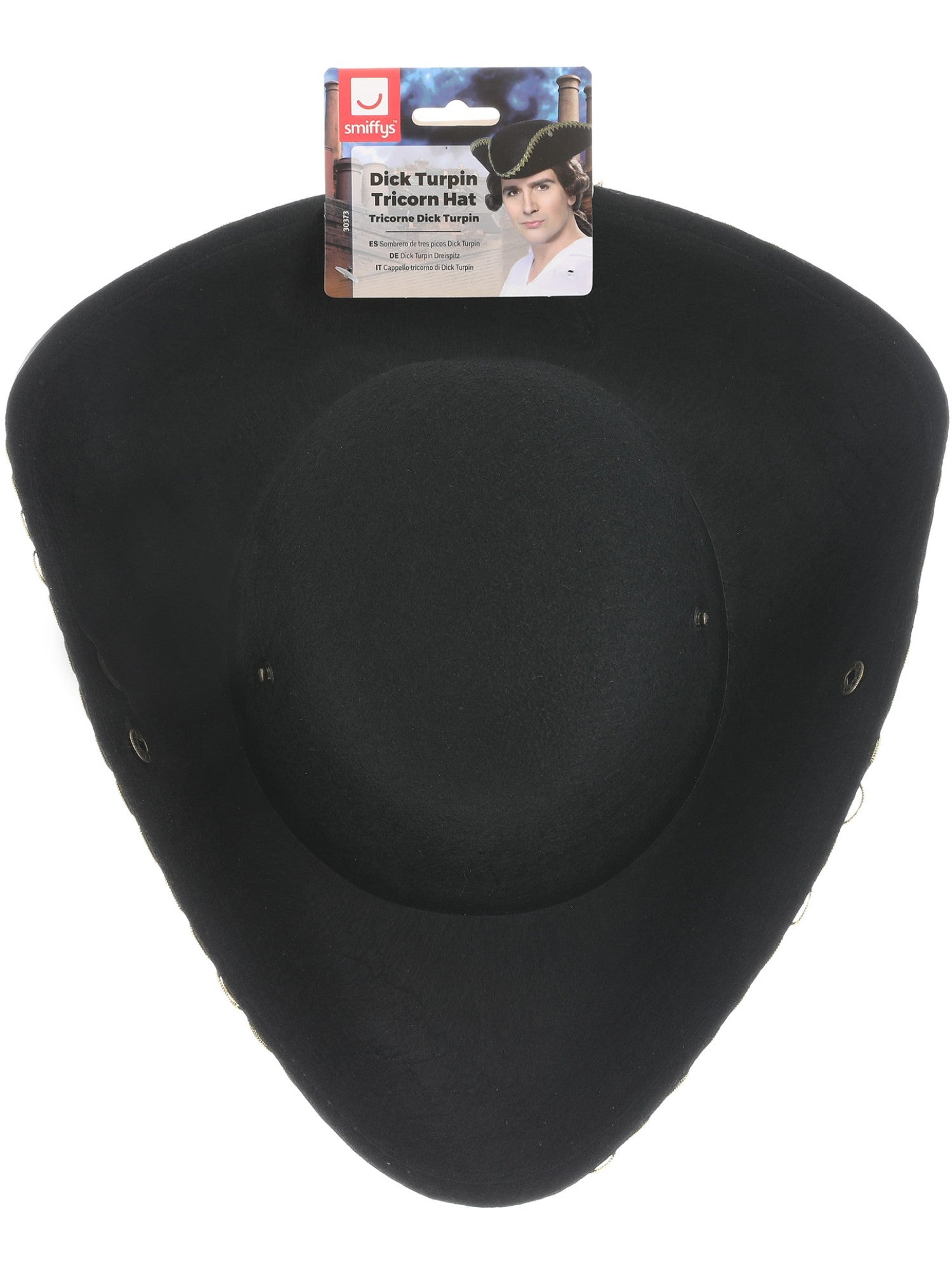 Dick Turpin Tricorn Hat, Black
