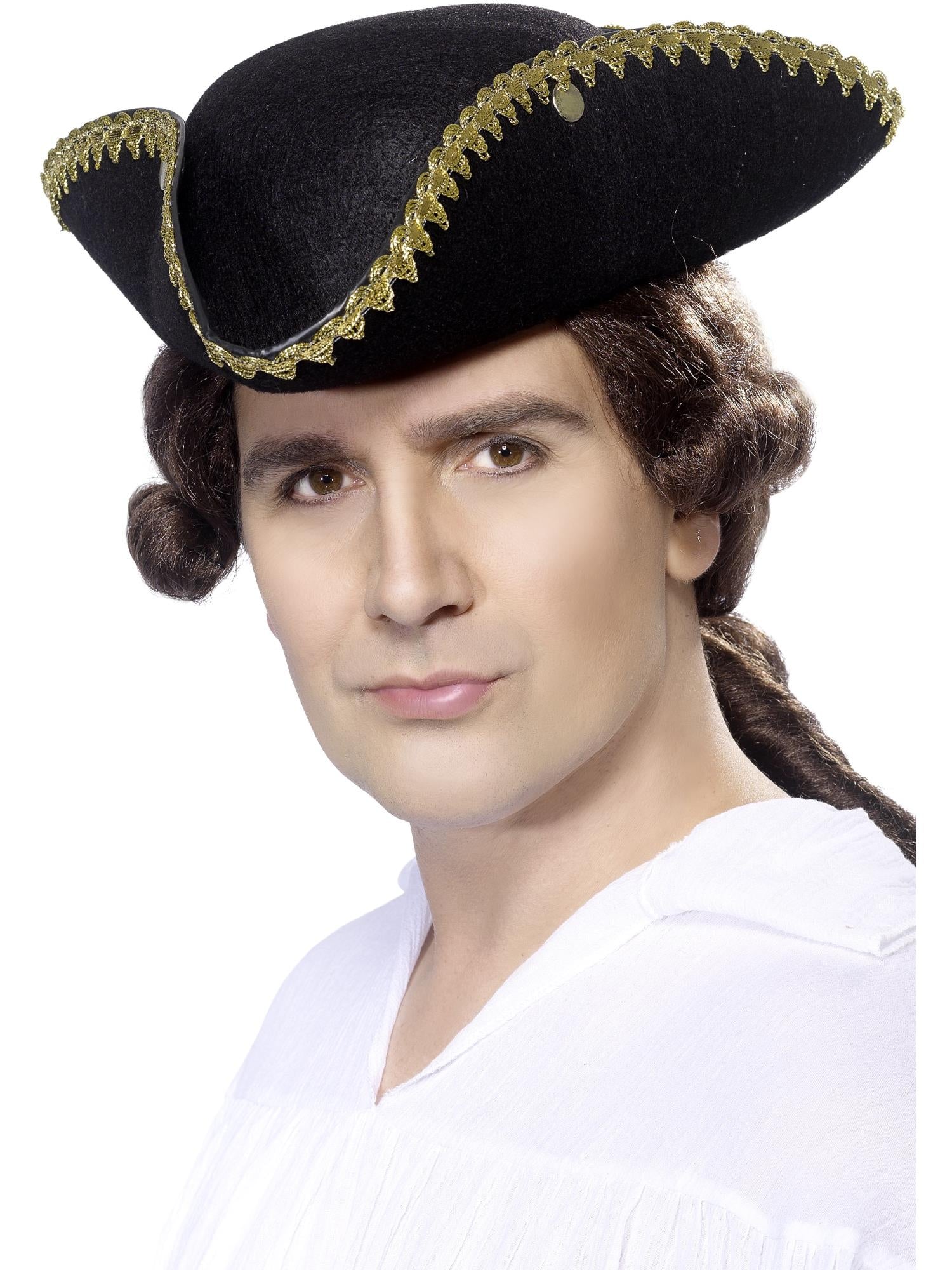 Dick Turpin Tricorn Hat, Black