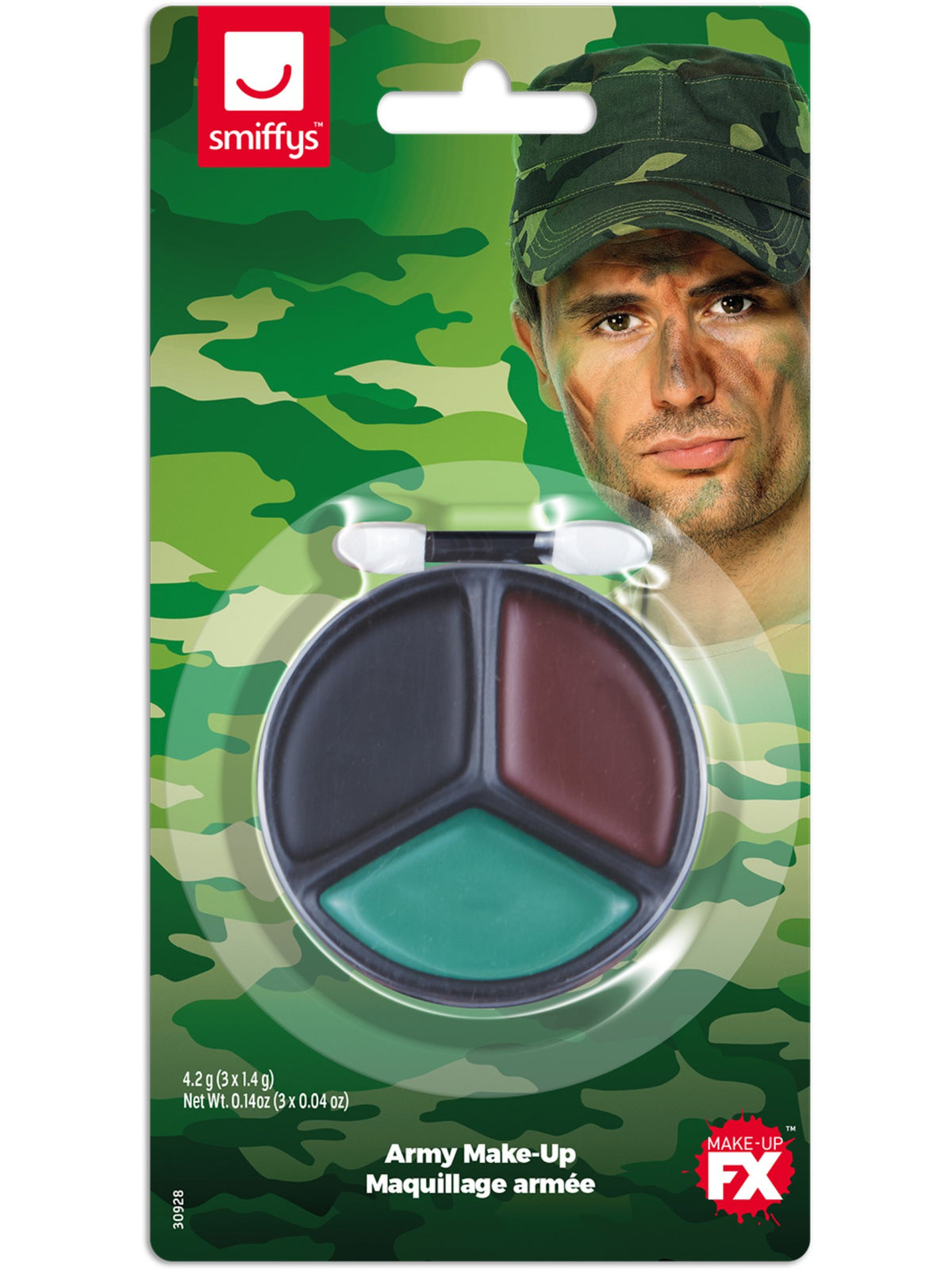 Smiffys Make-Up FX, Army Camouflage Kit, Grease,