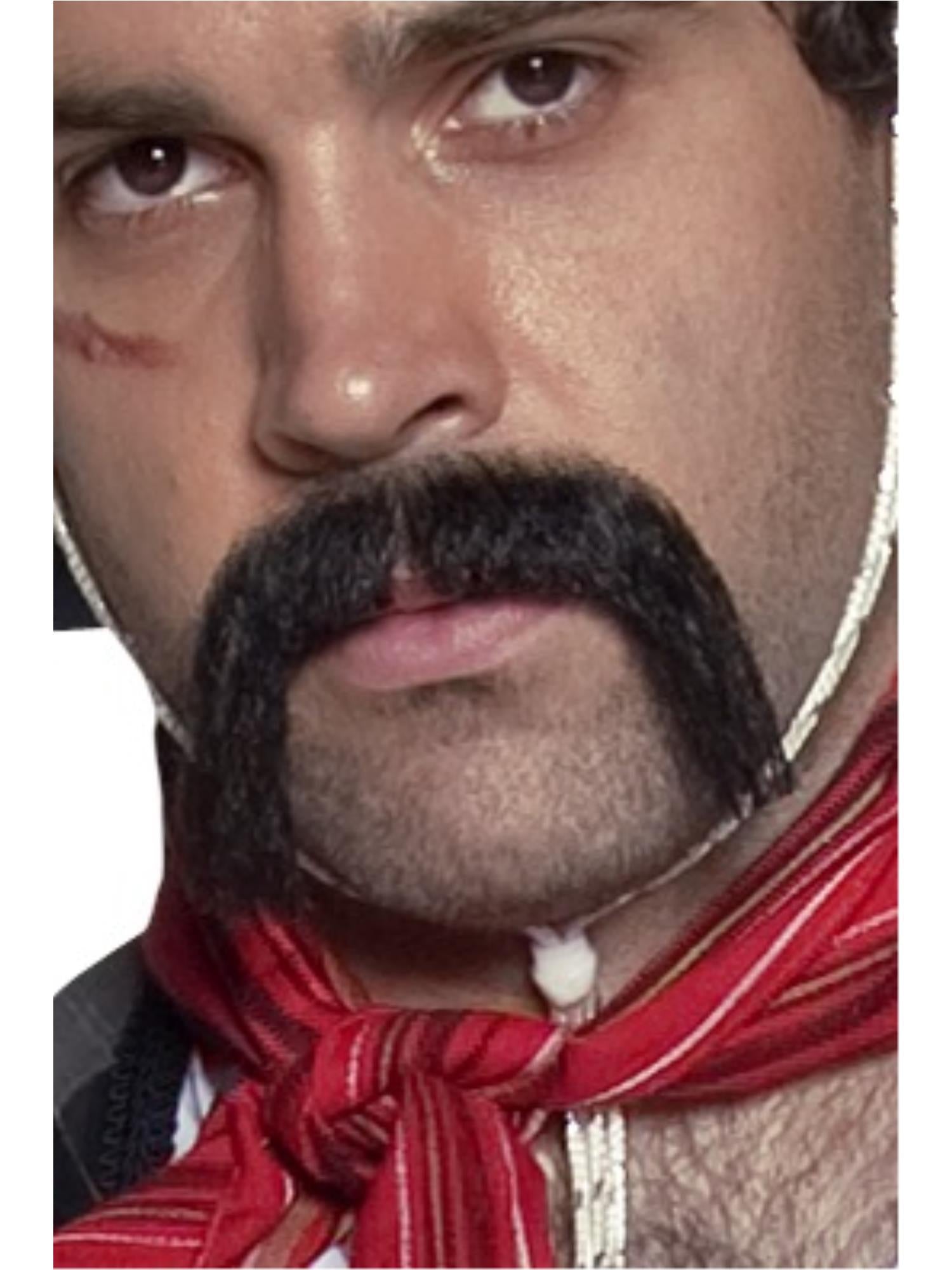 Authentic Western Mexican Handlebar Moustache, Bla