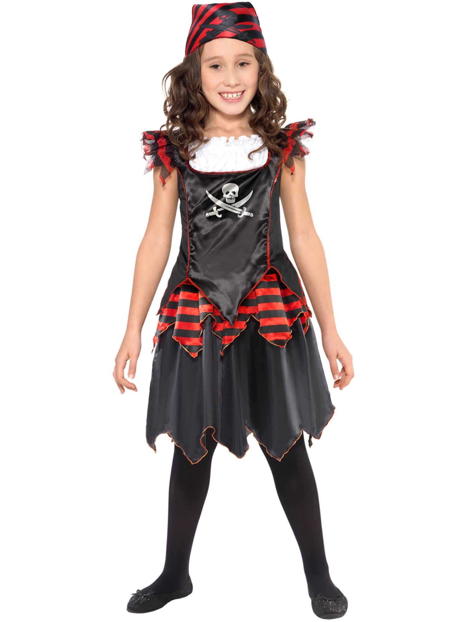 Pirate Skull & Crossbones Girl Costume, Black