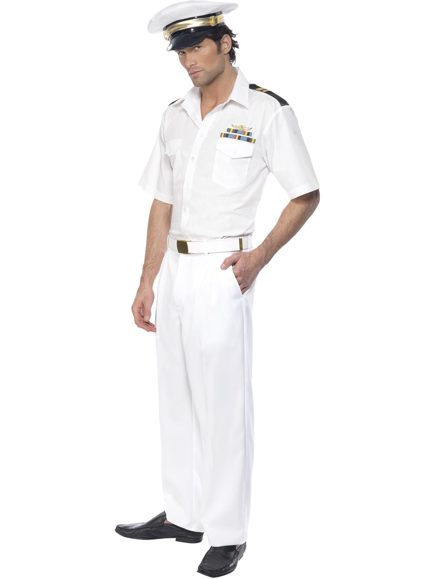 Top Gun-kapiteinskostuum, wit