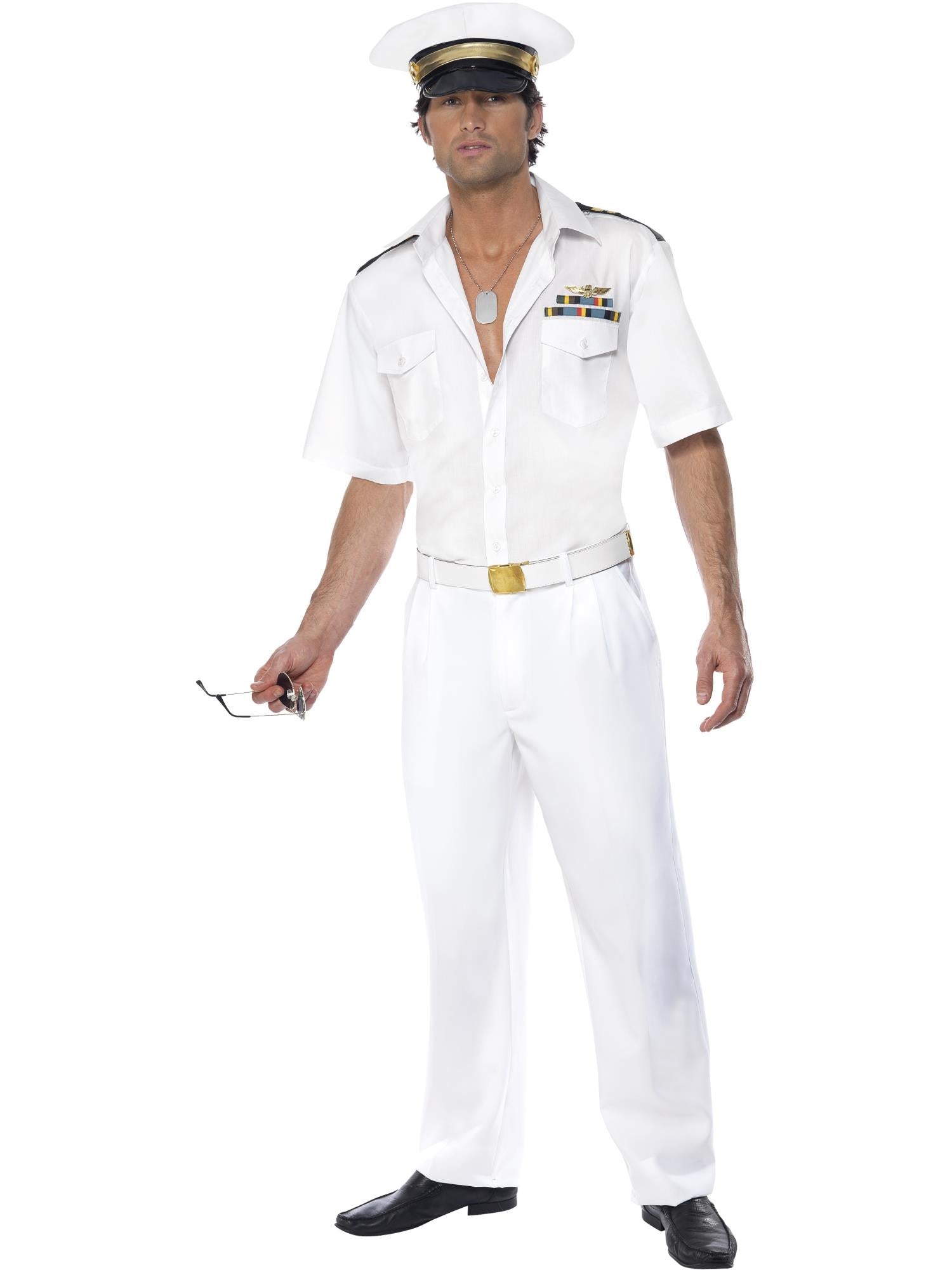 Top Gun-kapiteinskostuum, wit