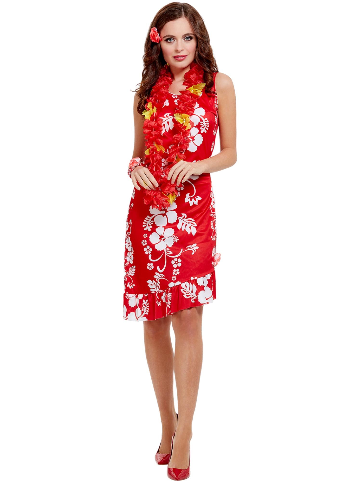 Hawaiian Beauty Costume, Red