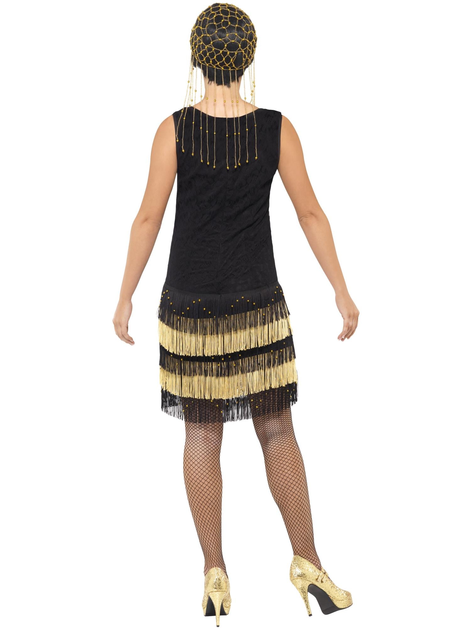 20s Fringed Flapper Costume, Black