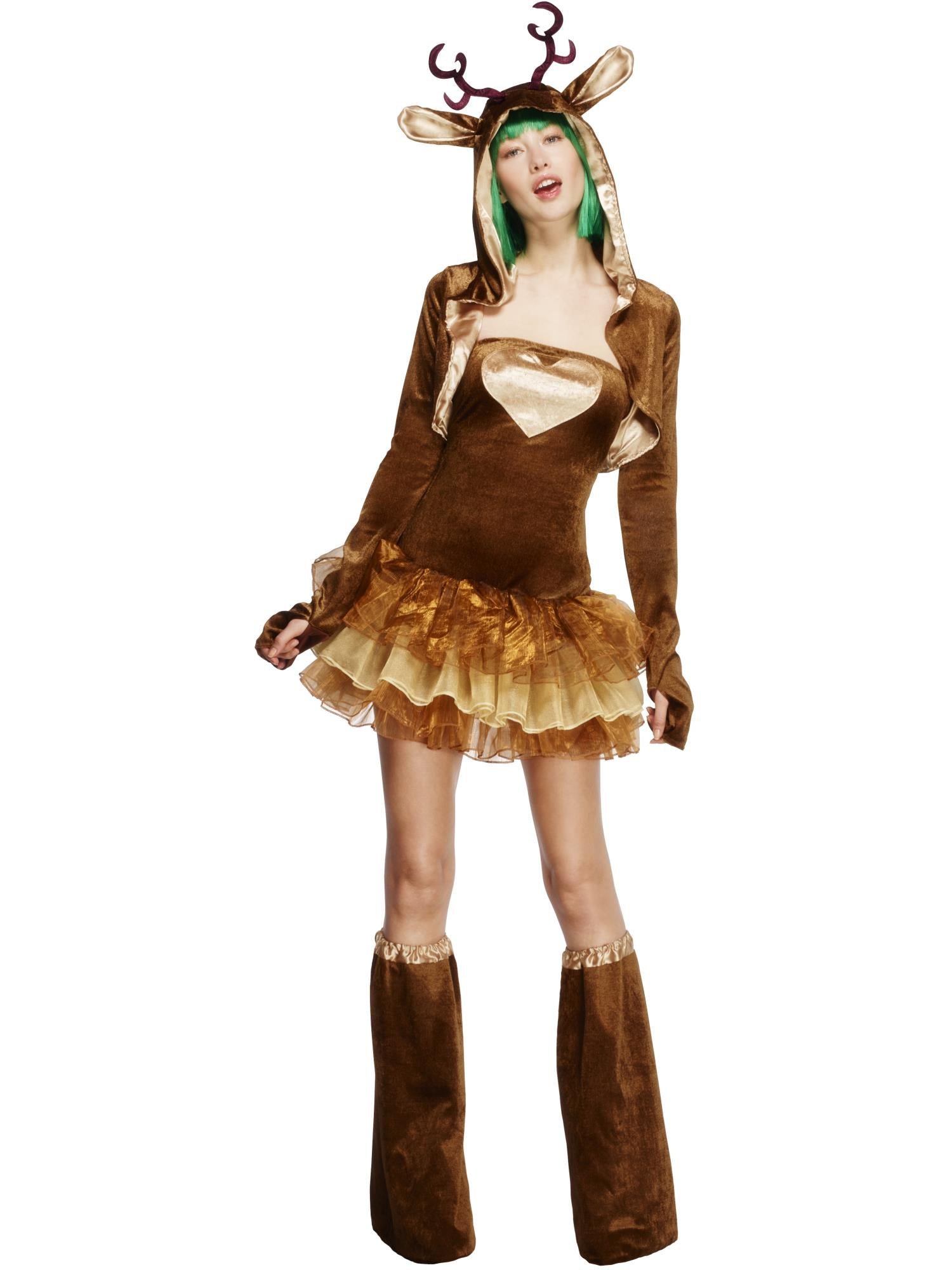 Fever Reindeer Costume, Tutu Dress, Brown