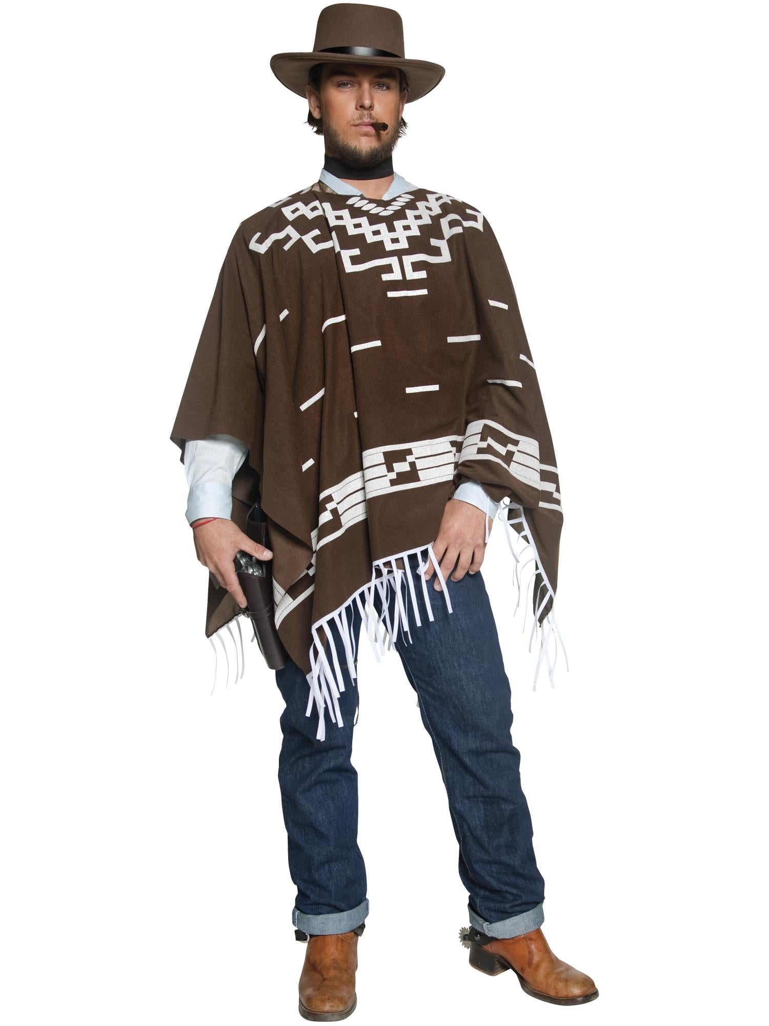 Authentic Western Wandering Gunman Costume, Brown