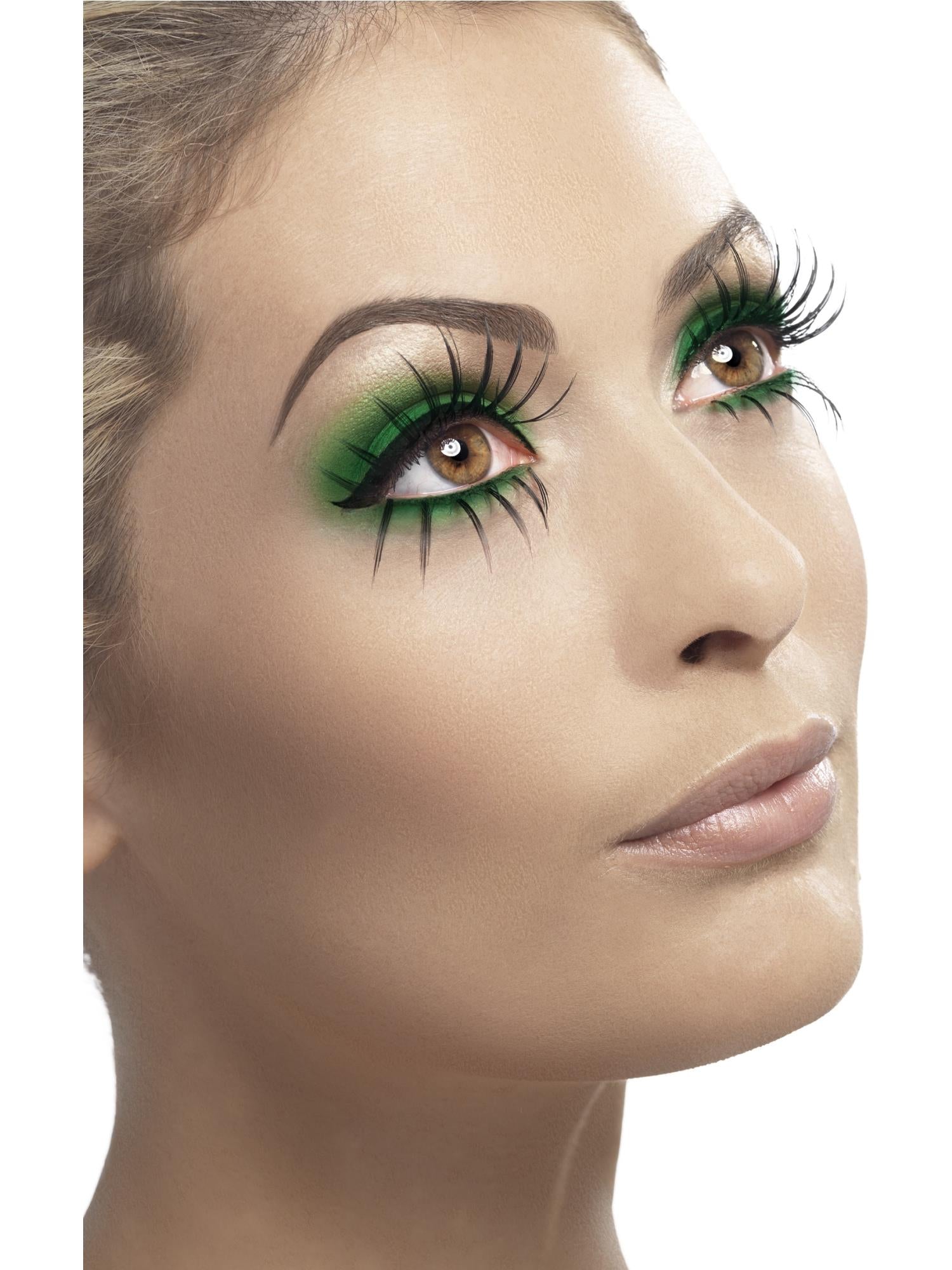 Eyelashes, Top and Bottom Set, Long, Black