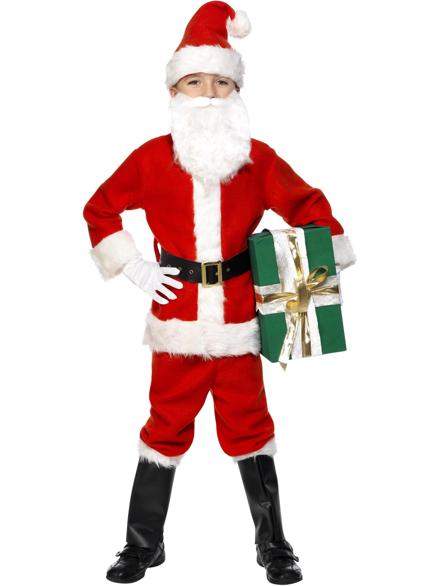 Deluxe Santa Costume & Beard, Red