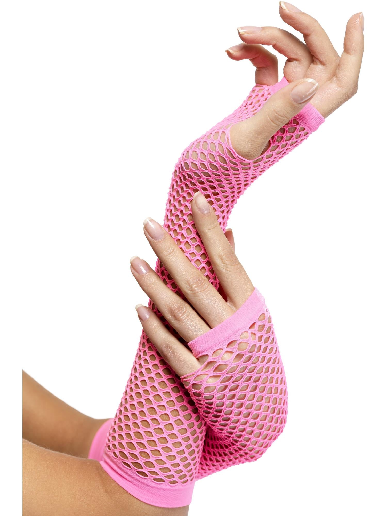 Fishnet Gloves, Pink