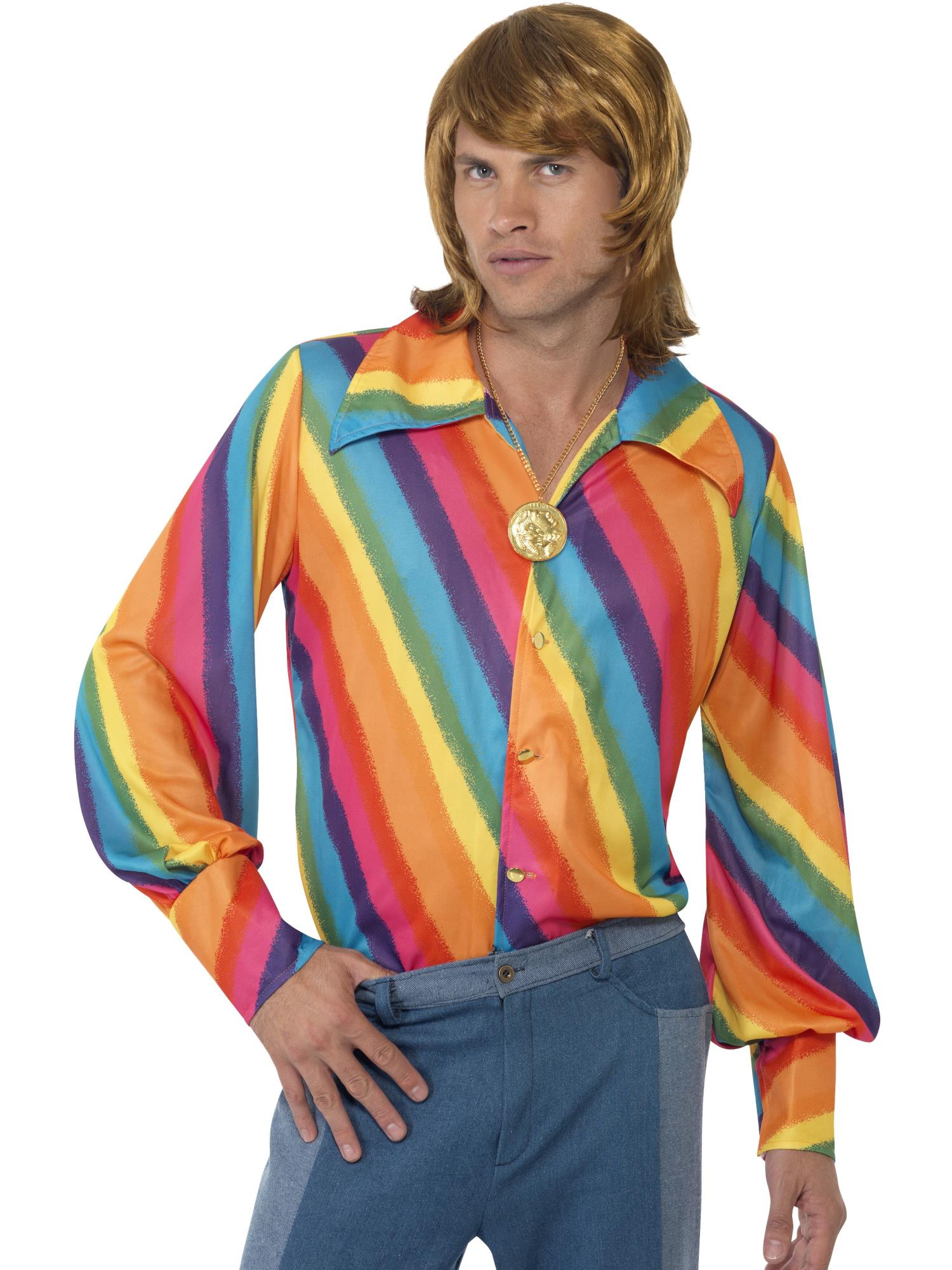 70er-Jahre-Farbhemd, Regenbogen
