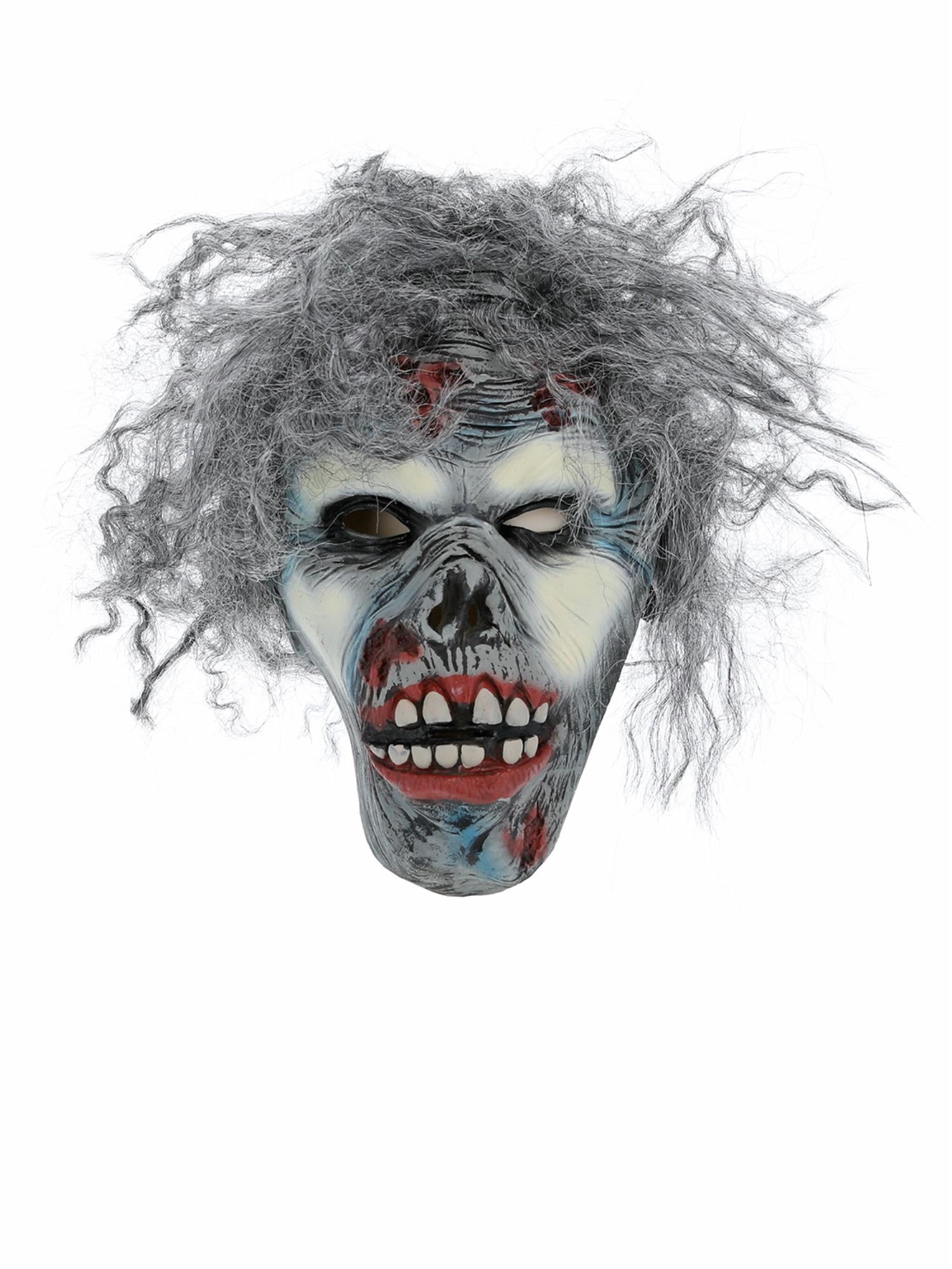Rottend zombiemasker, grijs