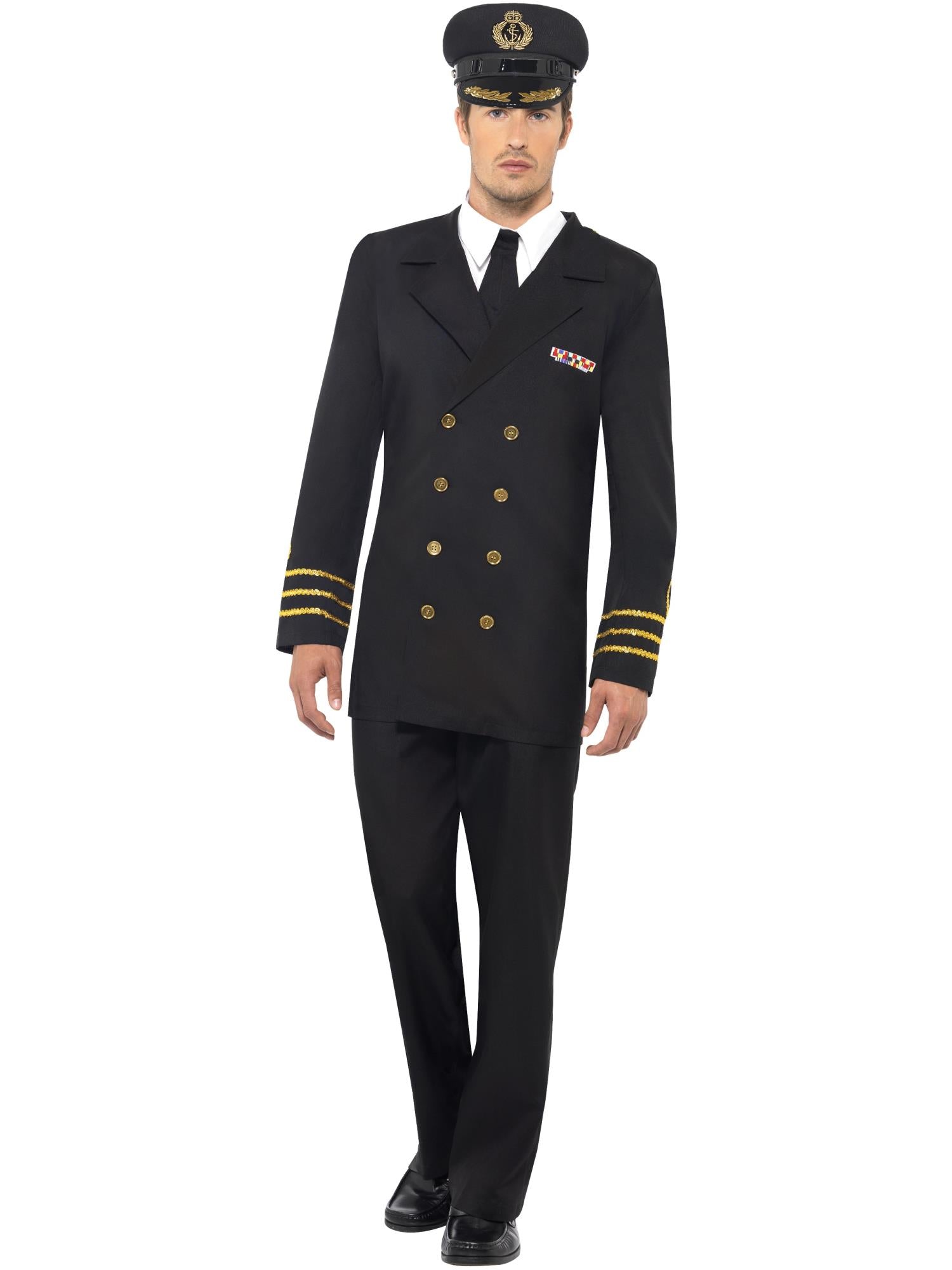 Marineofficierkostuum, zwart