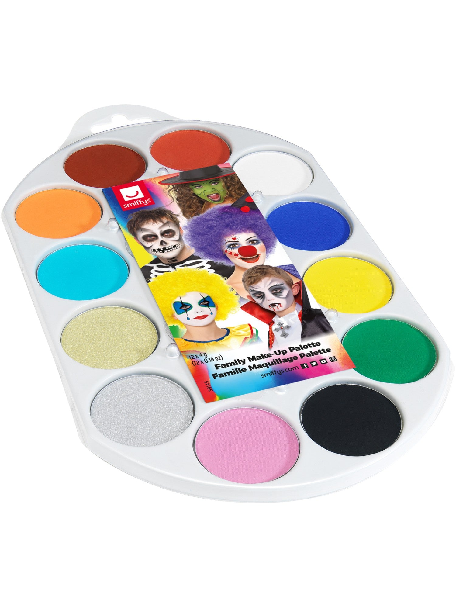 Smiffys Make-Up FX, 12-Farben-Palette, Aqua, Multi