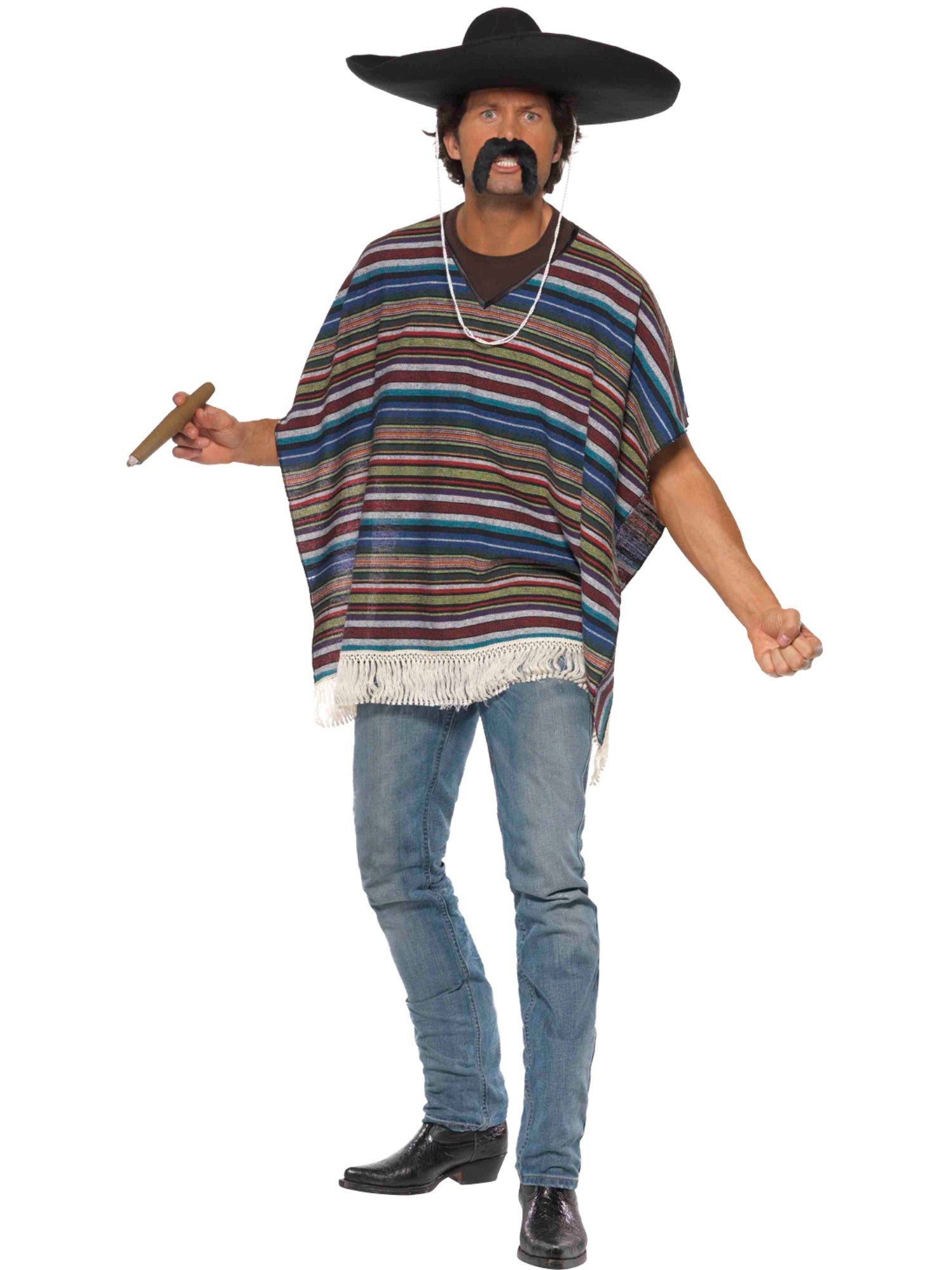 Authentic Looking Poncho, Blue