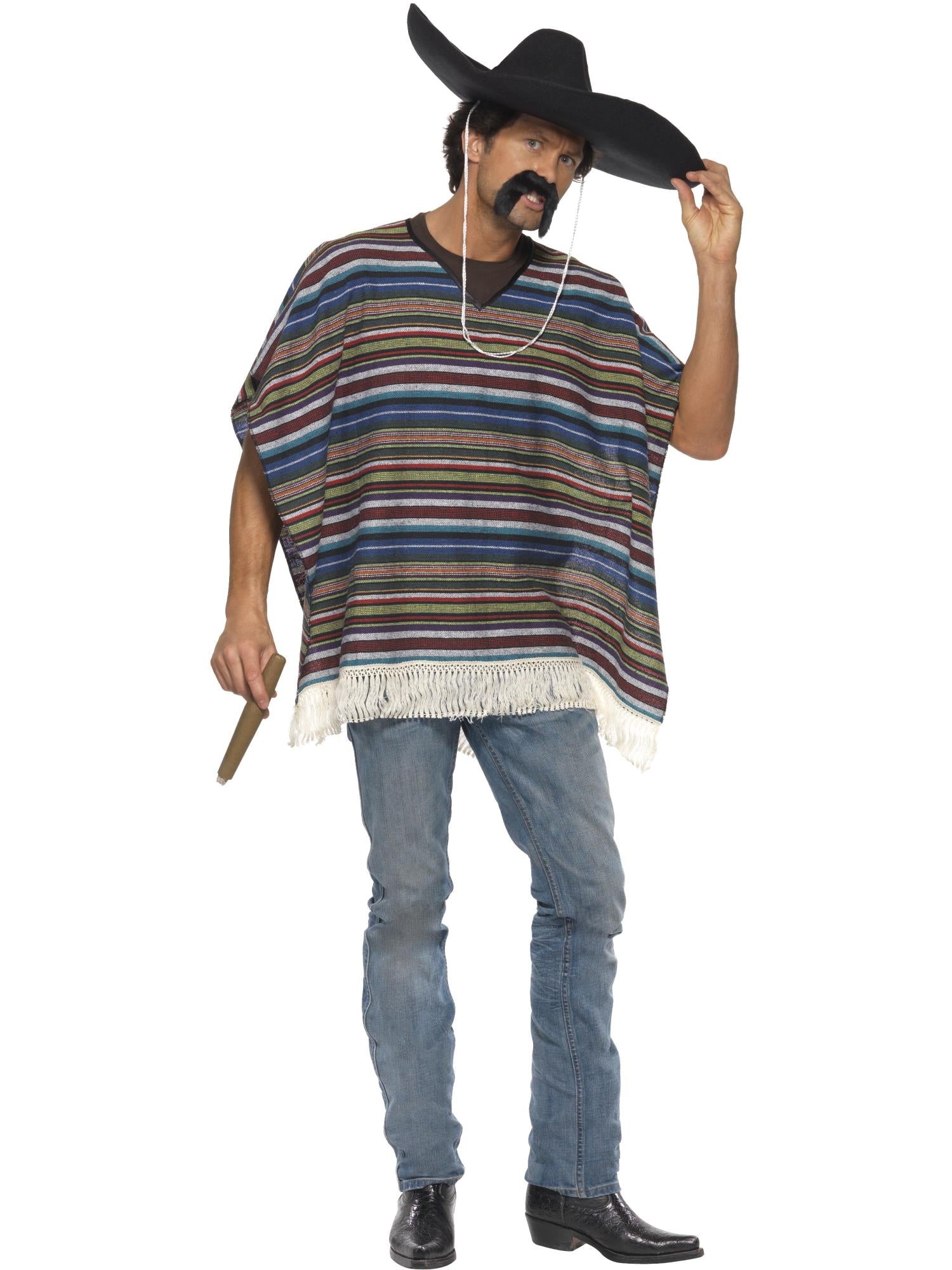 Authentic Looking Poncho, Blue