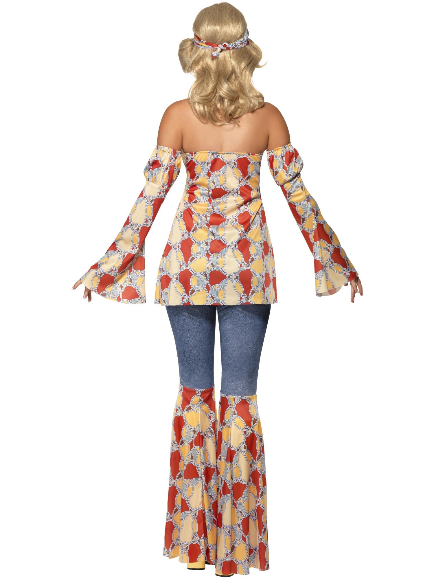 Vintage Hippy 70s Costume, Multi-Coloured