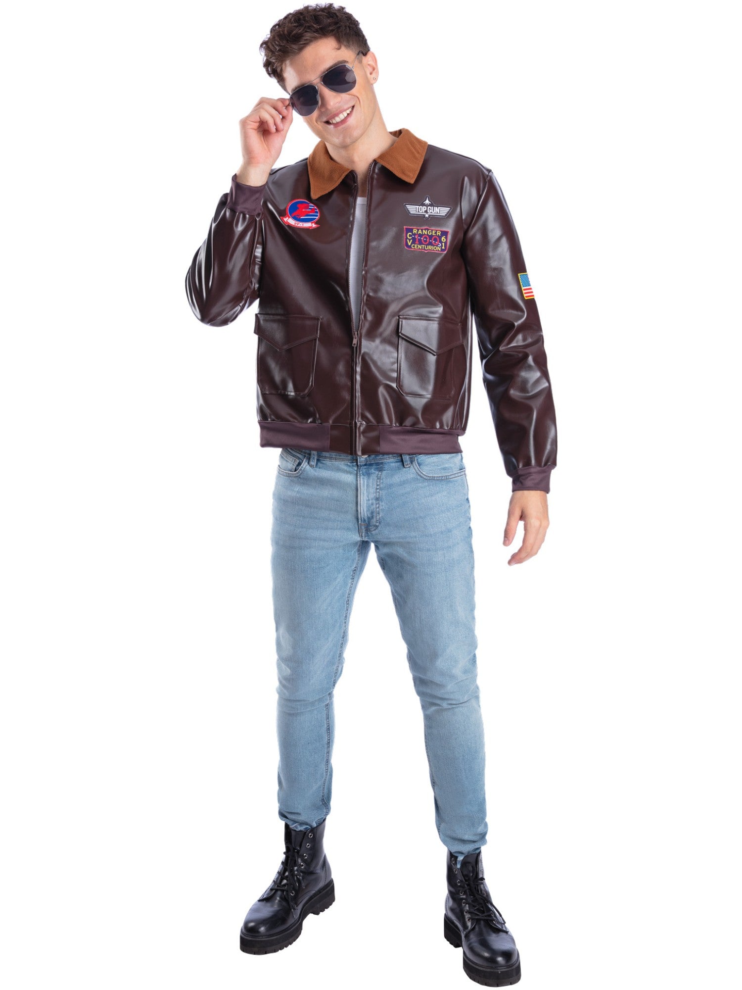 Top-Gun-Bomberjacke, braun